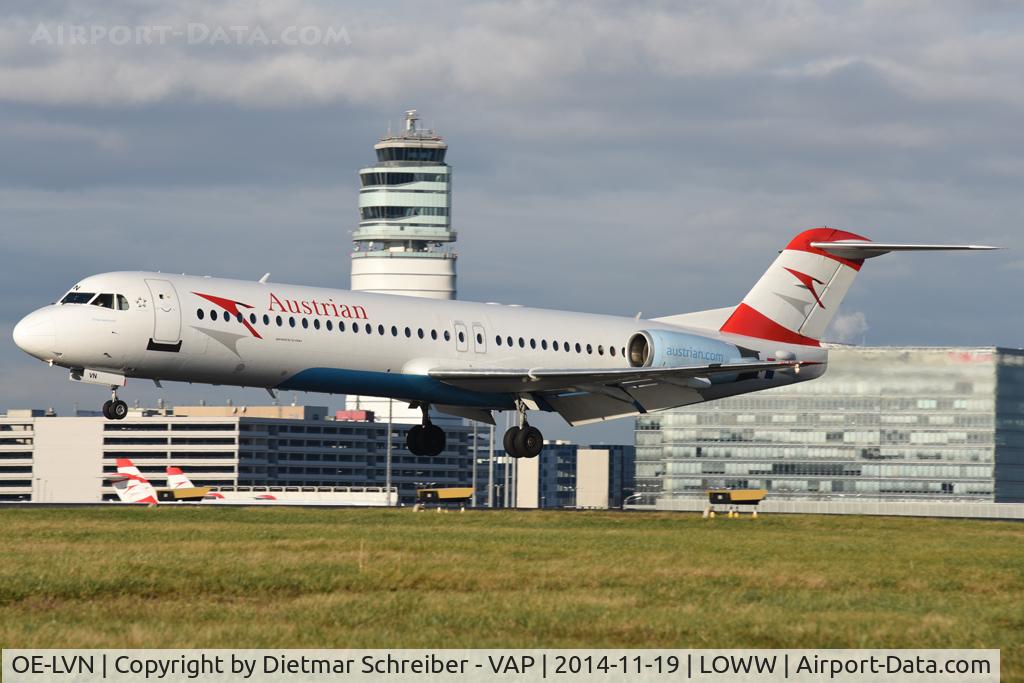 OE-LVN, 1991 Fokker 100 (F-28-0100) C/N 11367, Austrian Airlines Fokker 100