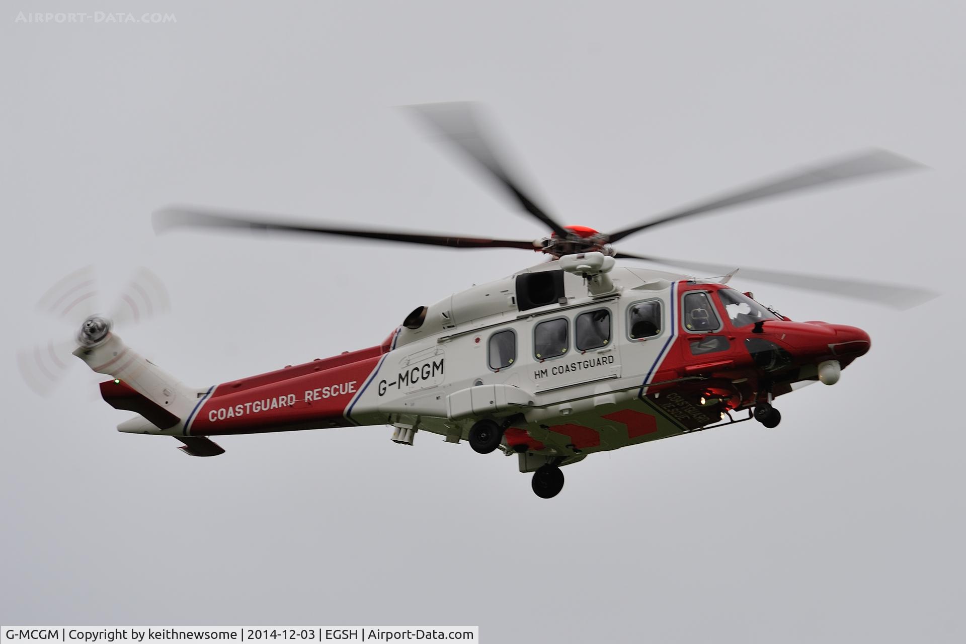 G-MCGM, 2014 AgustaWestland AW189 C/N 89001, Landing following training flight.