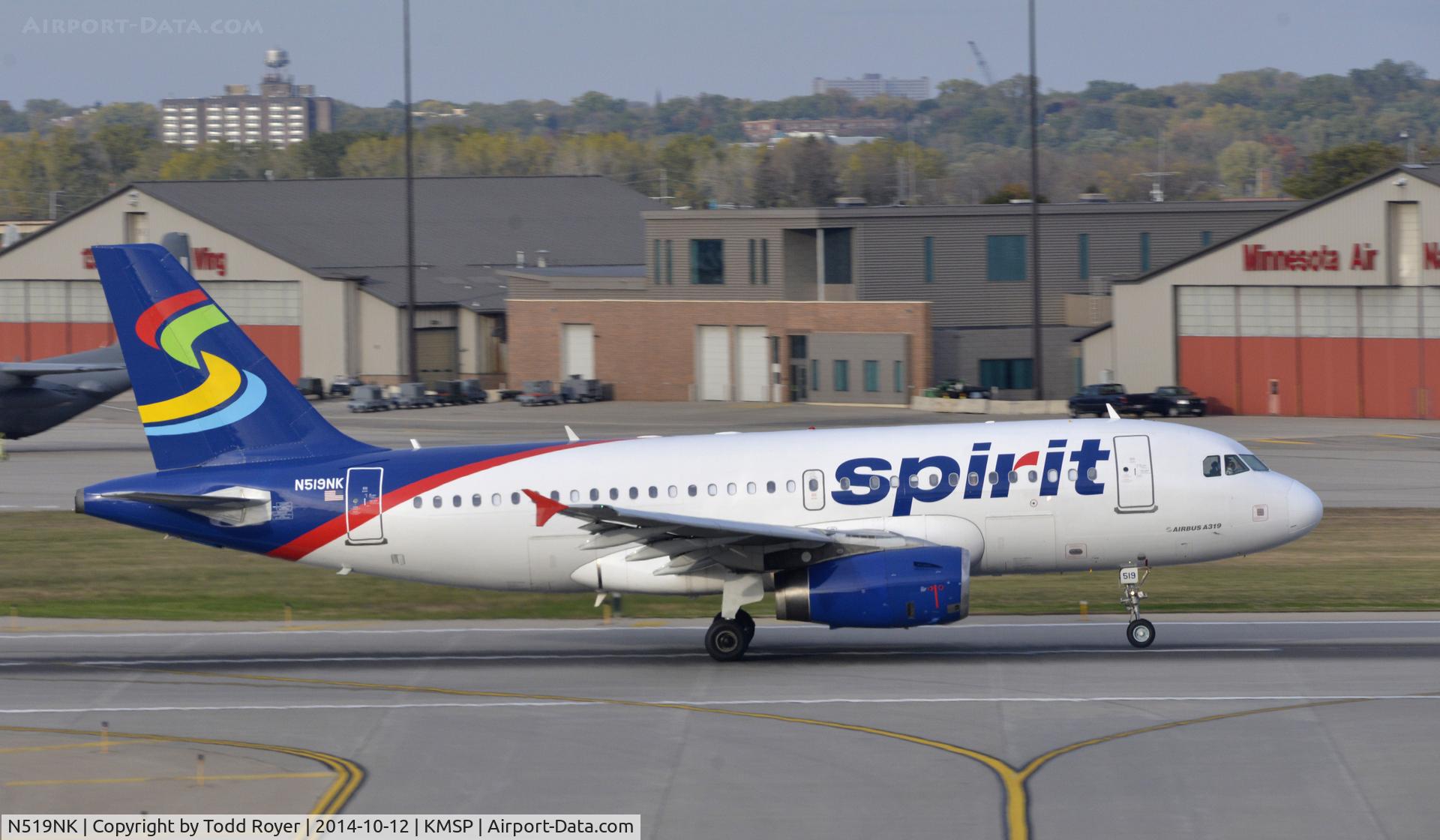 N519NK, 2006 Airbus A319-132 C/N 2723, Departing MSP on 12L