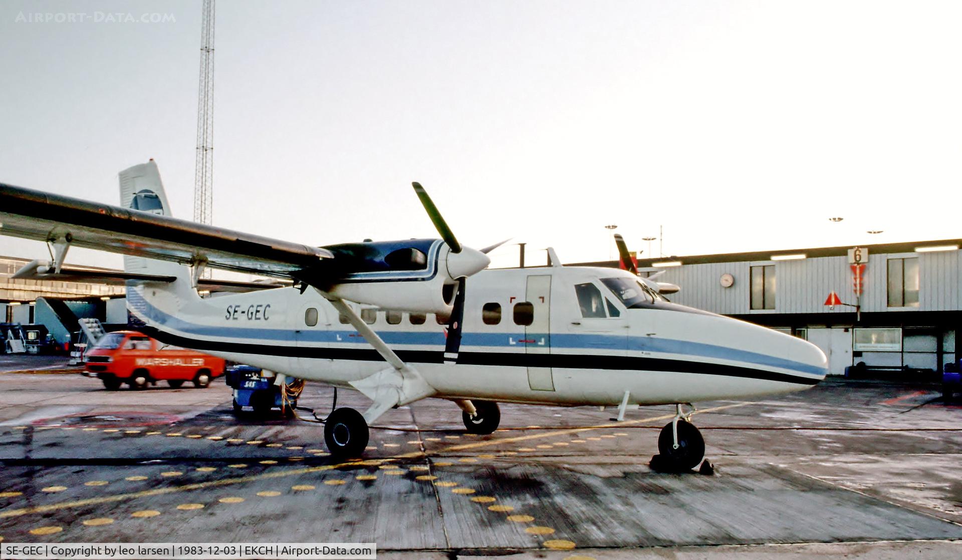 SE-GEC, 1973 De Havilland Canada DHC-6-300 Twin Otter C/N 375, Copenhagen 6.12.83