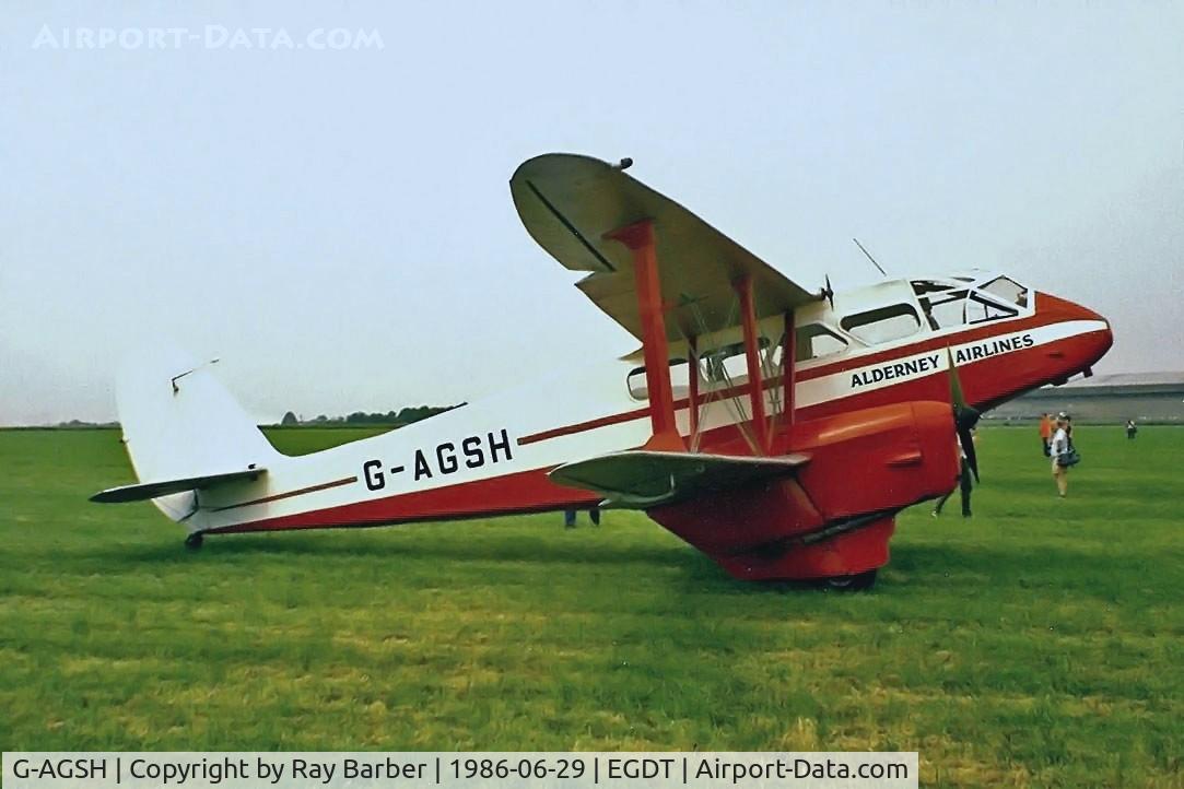 G-AGSH, 1945 De Havilland DH-89A Dominie/Dragon Rapide C/N 6884, De Havilland DH.89A Dragon Rapide 6 [6884] Wroughton~G 29/06/1986