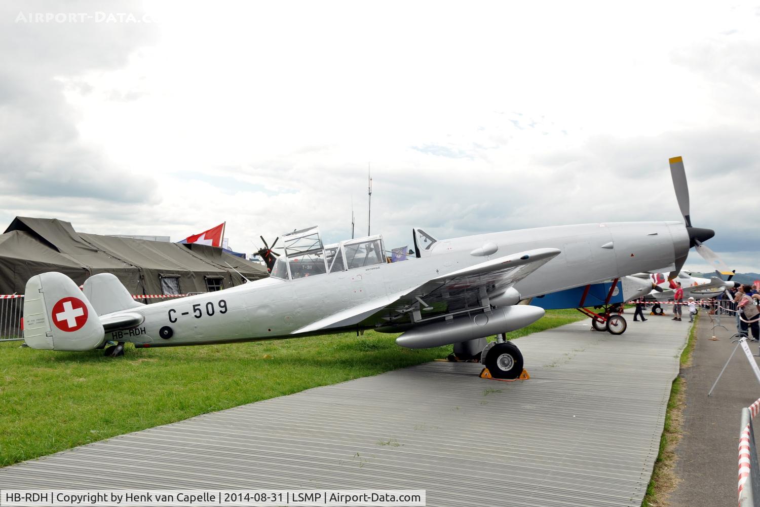 HB-RDH, 1943 F+W C-3605 Schlepp C/N 289, C-3605 Schlepp (a.k.a. Alpine Anteater) former target tug of the Swiss Air Force parked Payerne Air Base, for AIR14.