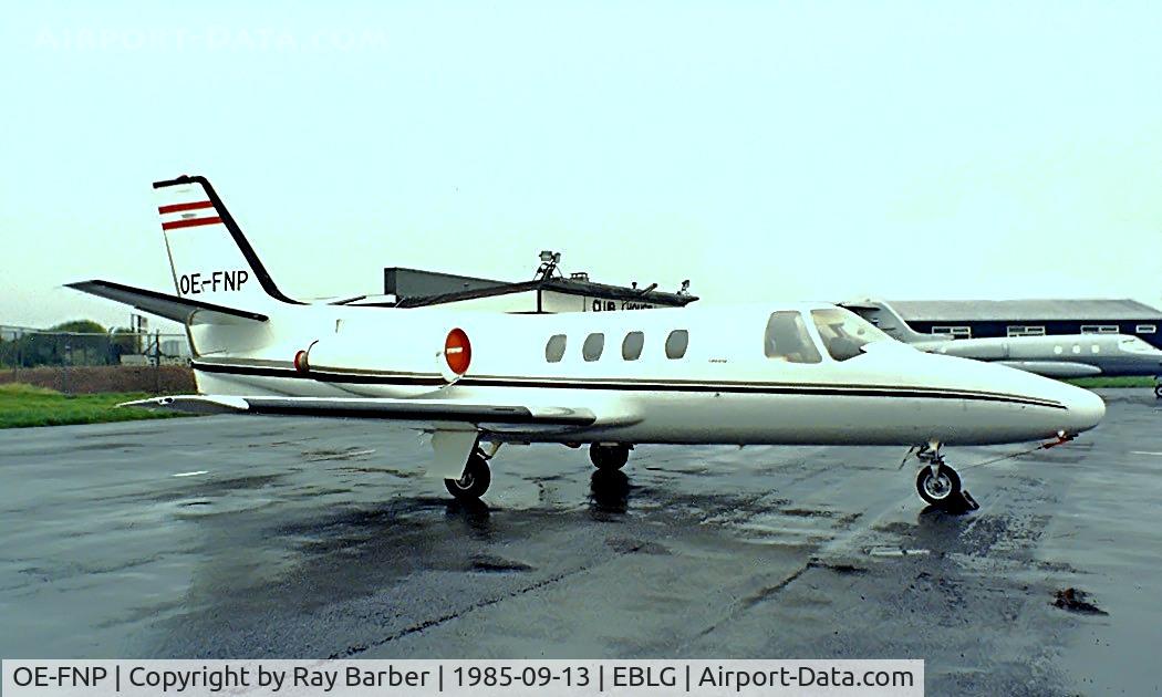 OE-FNP, 1973 Cessna 500 Citation C/N 500-0100, Cessna Citation I [500-0100] Liege~OO 13/09/1985. From a slide