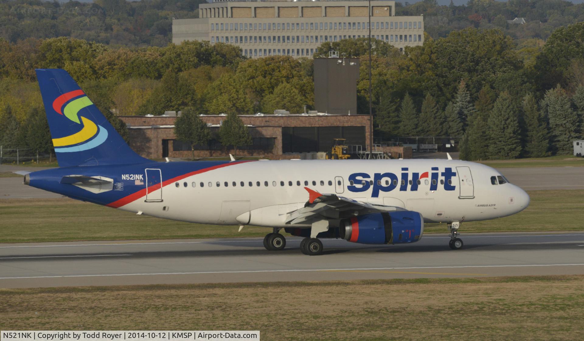 N521NK, 2006 Airbus A319-132 C/N 2797, Arriving at MSP on 12L