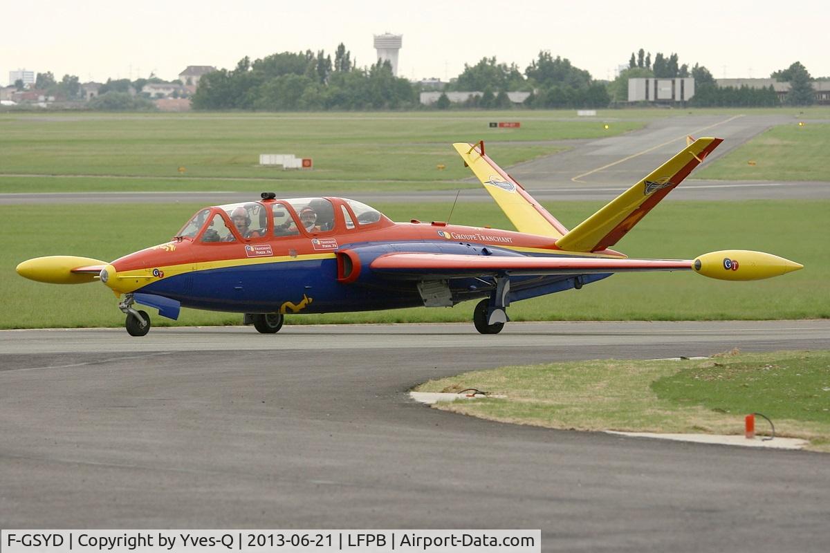 F-GSYD, Fouga CM-170 Magister C/N 455, Fouga CM-170 Magister, Taxiing after display, Paris-Le Bourget Air Show 2013