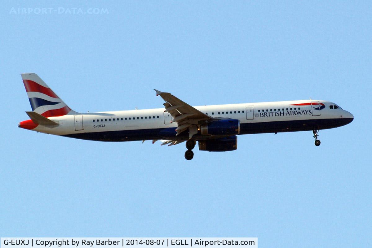 G-EUXJ, 2007 Airbus A321-231 C/N 3081, Airbus A321-231 [3081] (British Airways) Home~G 07/08/2014. On approach 27L.