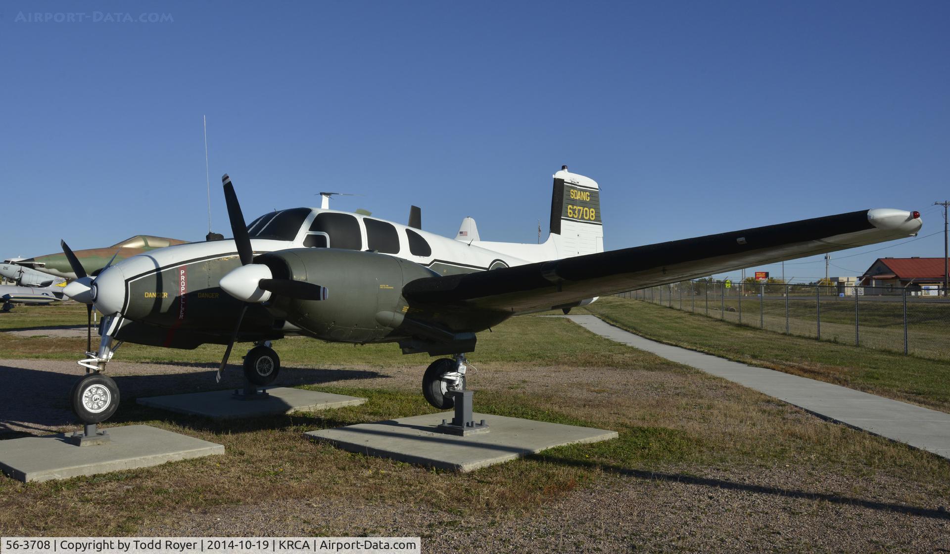 56-3708, 1957 Beech U-8D (L-23D) Seminole C/N LH-109, At the South Dakota Air and Space Museum