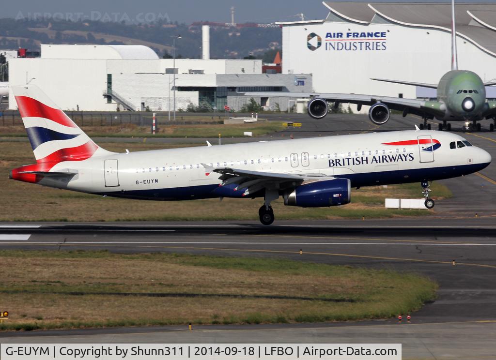 G-EUYM, 2011 Airbus A320-232 C/N 4791, Landing rwy 14R