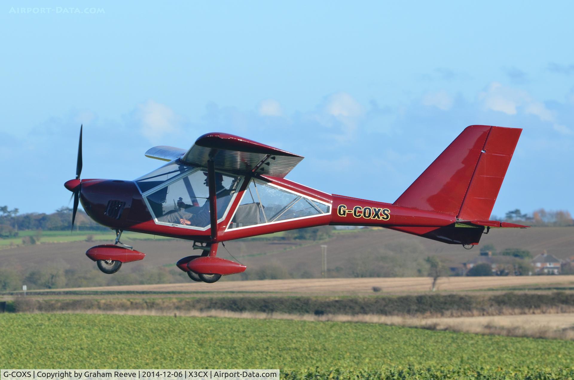 G-COXS, 2004 Aeroprakt A-22 Foxbat C/N PFA 317-14168, Departing from Northrepps.