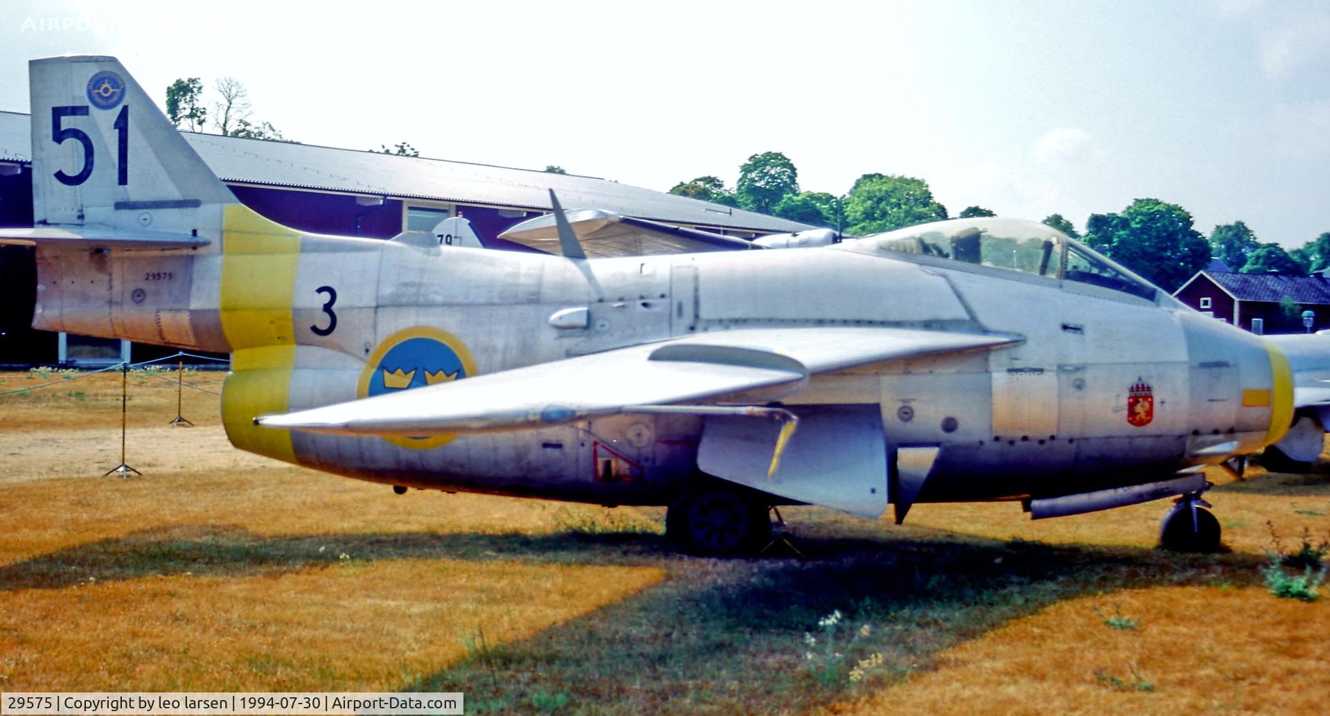 29575, Saab J-29F Tunnan C/N 29575, Malmslätt Museum Sweden 30.7.94