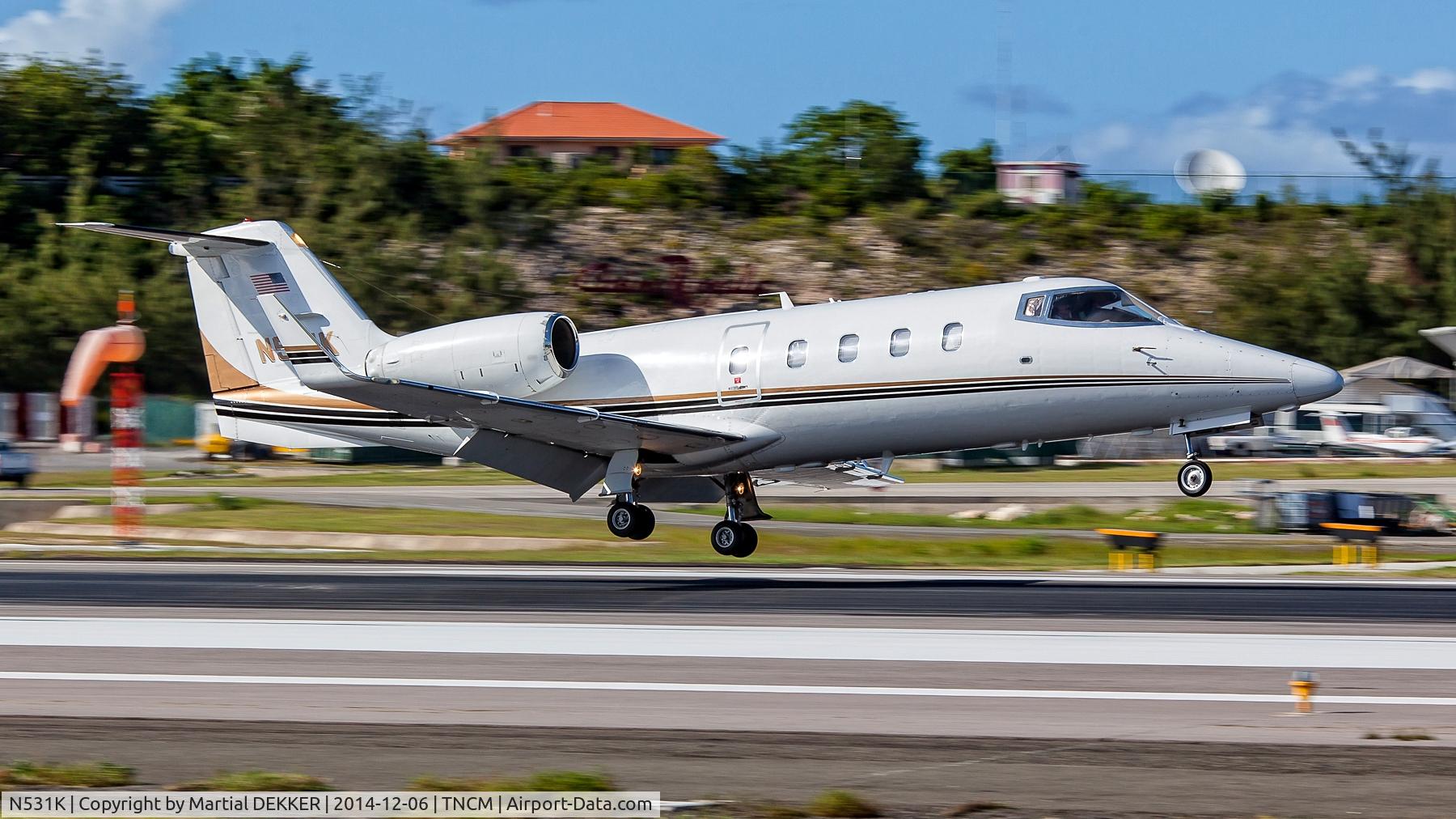 N531K, 1982 Gates Learjet 55 C/N 053, landing sxm