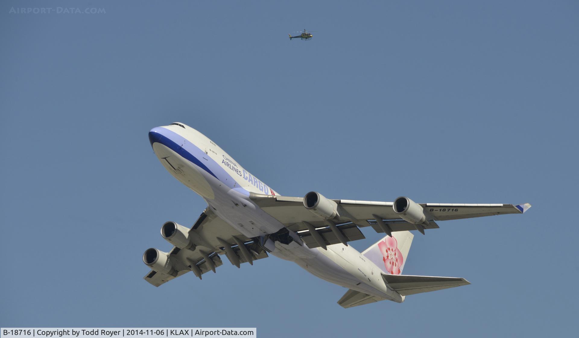 B-18716, 2003 Boeing 747-409F/SCD C/N 33732, Departing LAX on 25L