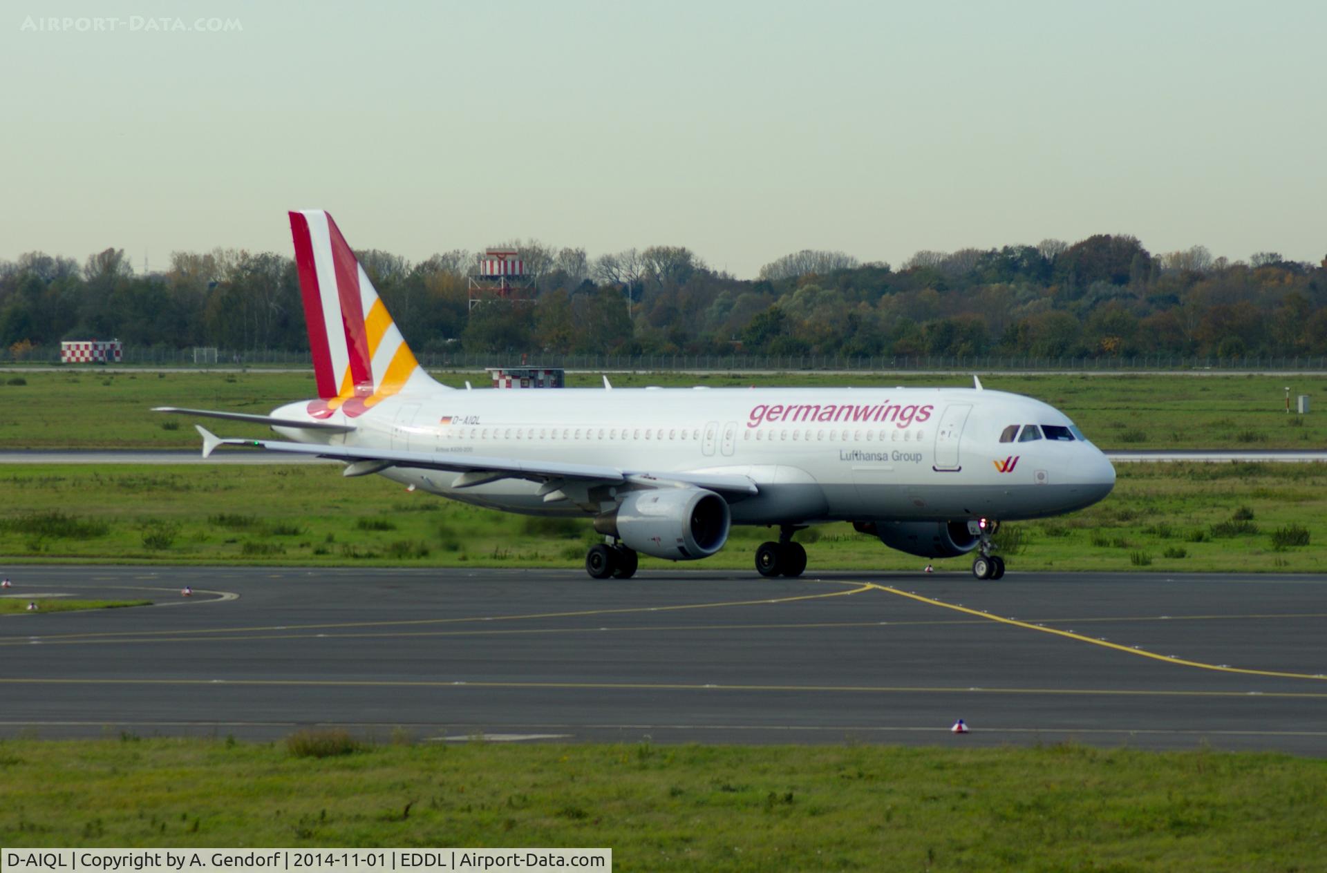 D-AIQL, 1991 Airbus A320-211 C/N 0267, Germanwings, see here the former Lufthansa Jet taxiing at Düsseldorf Int'l(EDDL)