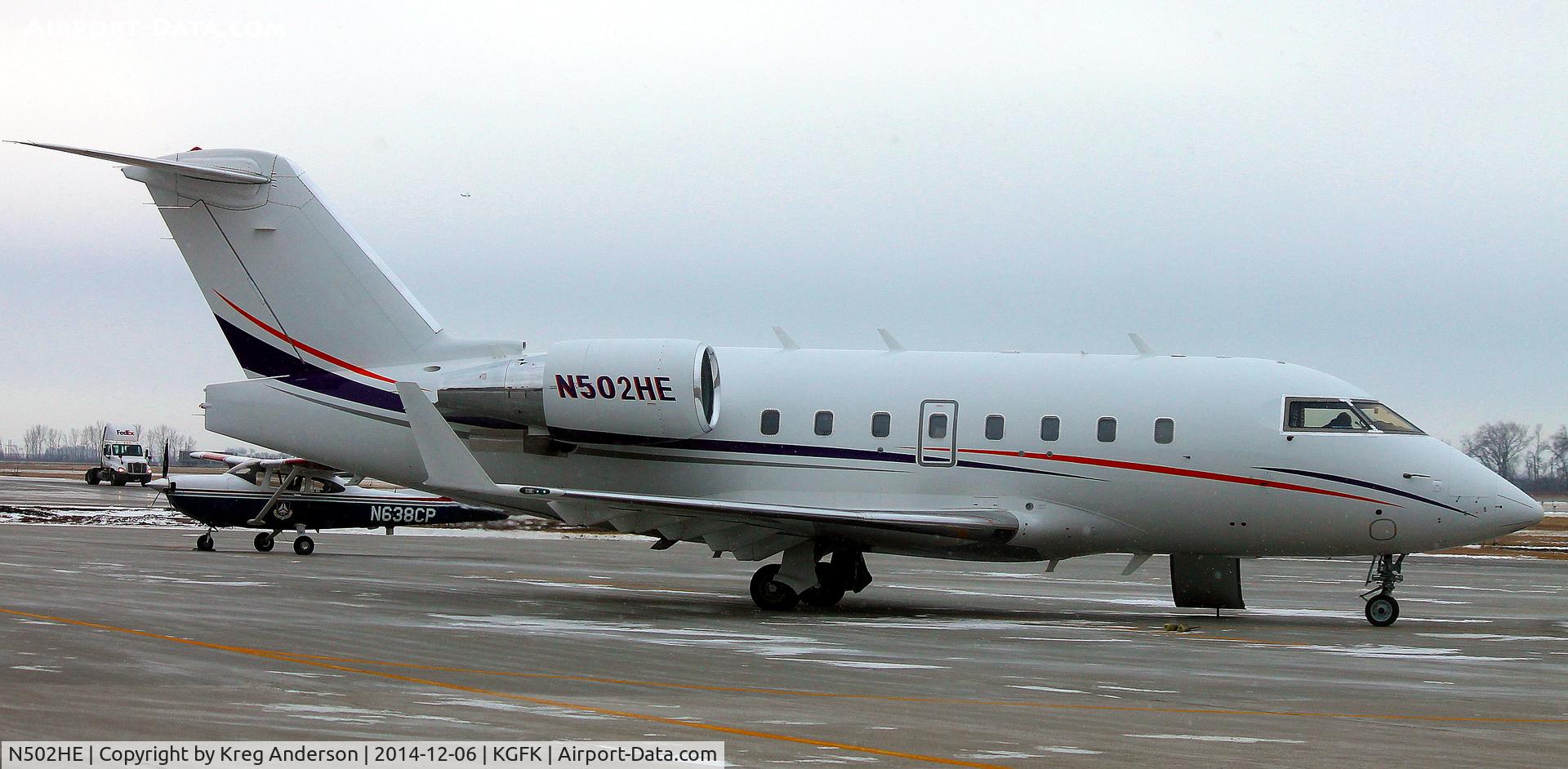 N502HE, 1992 Canadair Challenger 601-3A (CL-600-2B16) C/N 5111, Canadair BD-100 Challenger 300 on the ramp in Grand Forks, ND.
