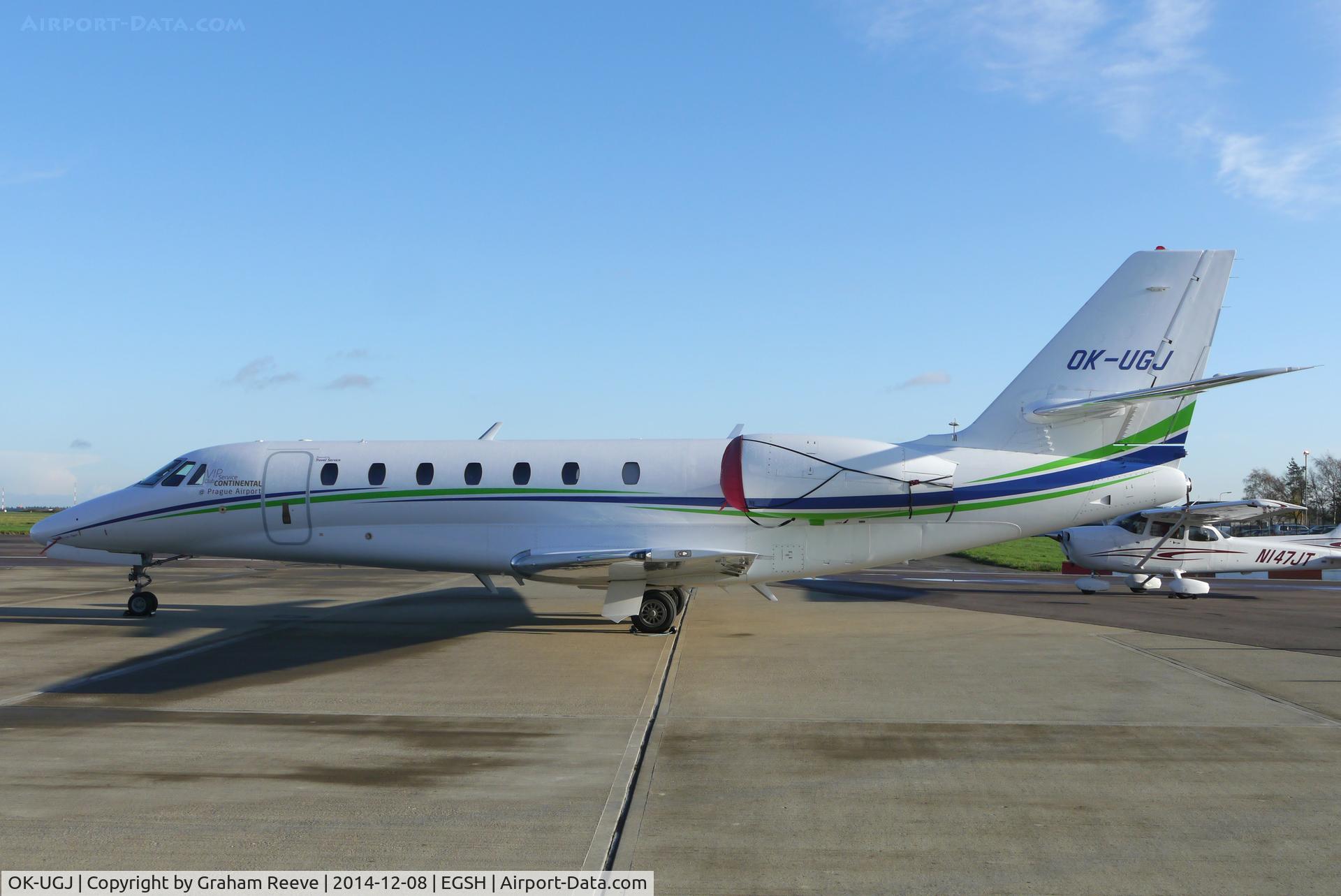 OK-UGJ, 2012 Cessna 680 Citation Sovereign C/N 680-0324, Parked at Norwich.
