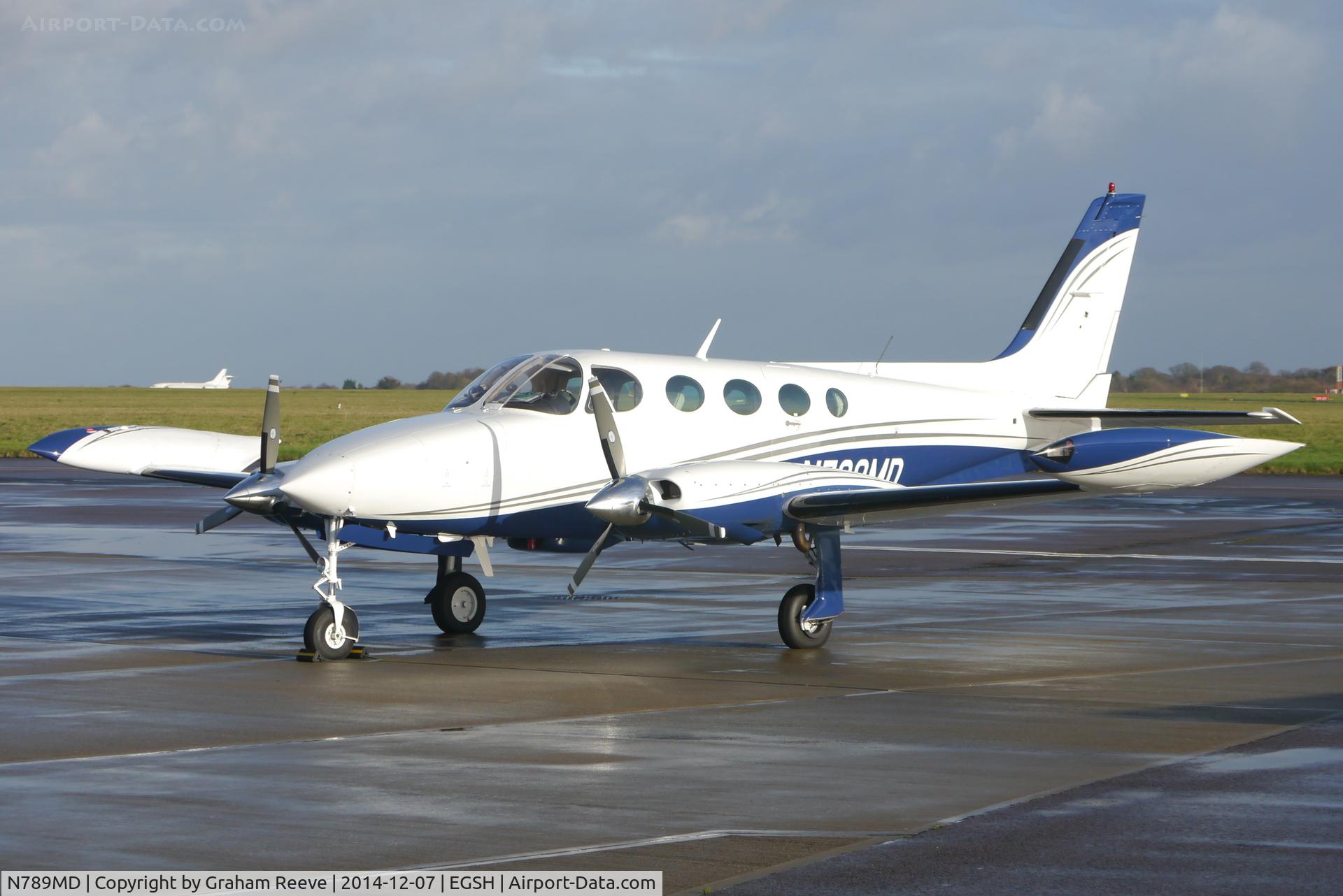 N789MD, 1980 Cessna 340A C/N 340A1021, Parked at Norwich.