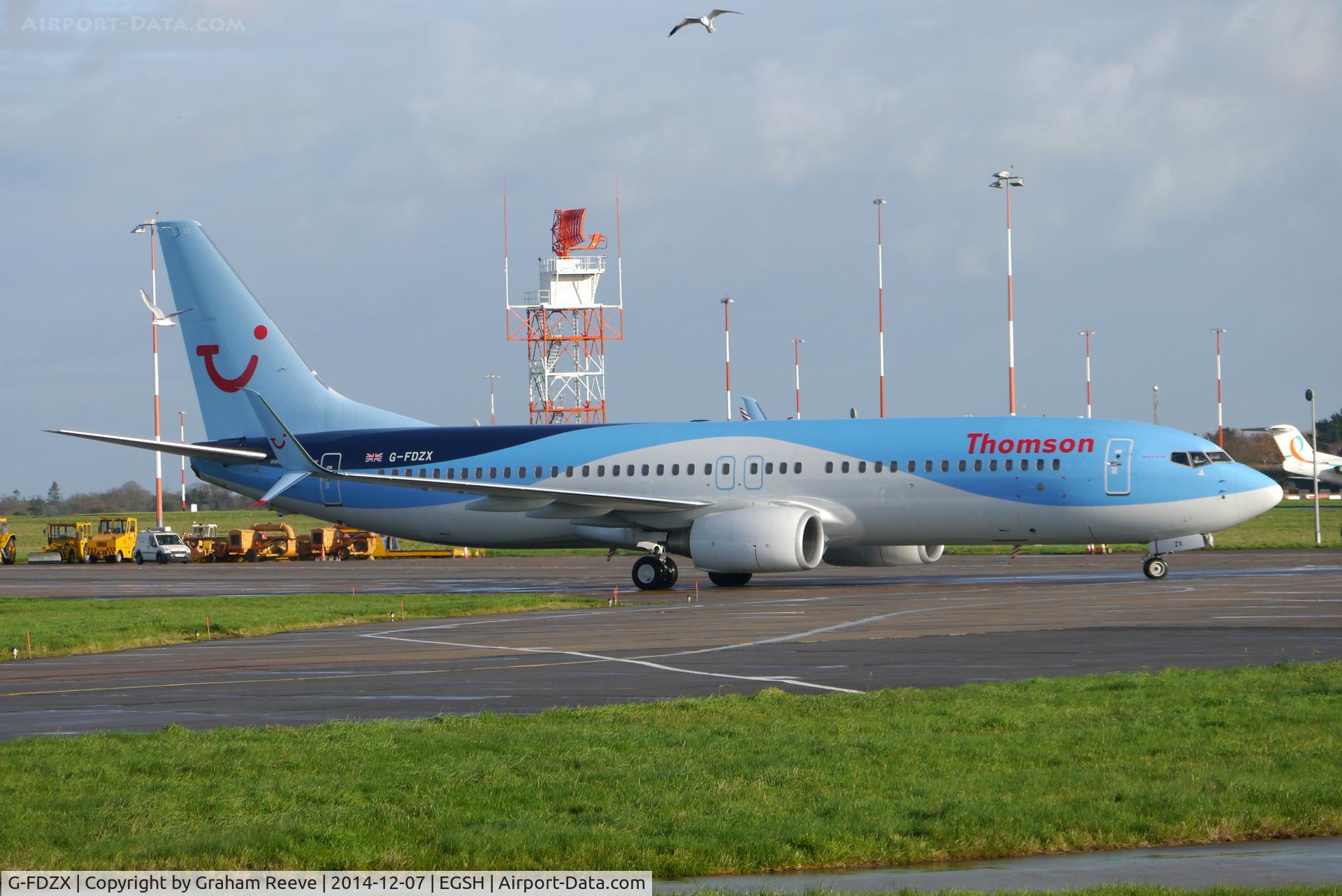 G-FDZX, 2011 Boeing 737-8K5 C/N 37258, Now with split-scimitar winglets.