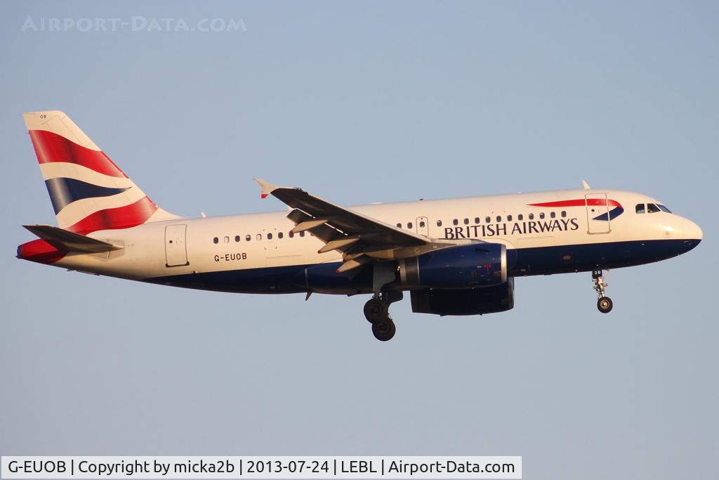 G-EUOB, 2001 Airbus A319-131 C/N 1529, Landing