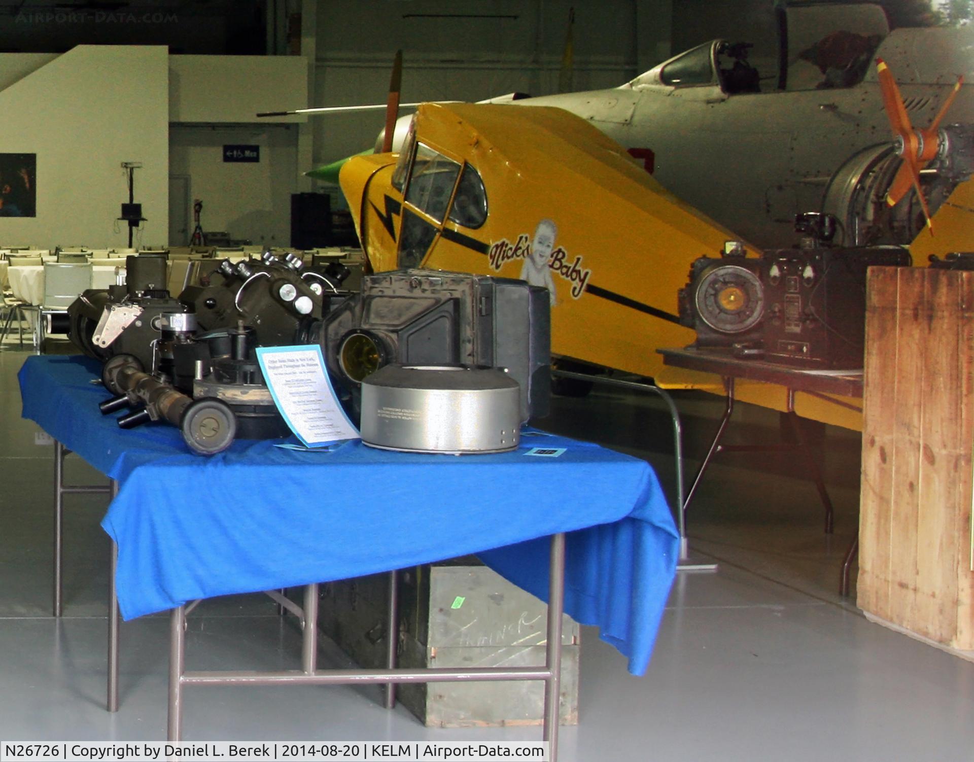 N26726, 1940 Piper J4B C/N 4867, Nice Cub Coupe at the Wings of Eagles Discovery Center.