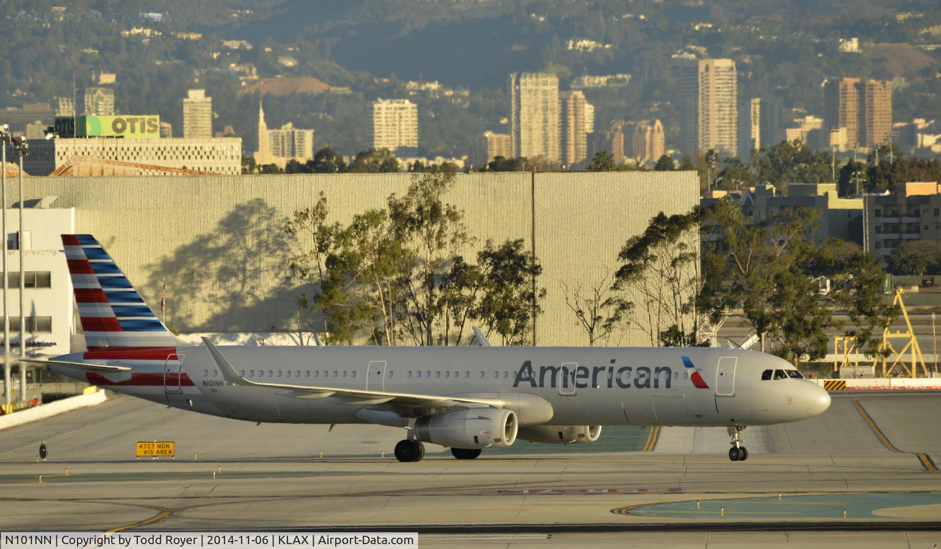 N101NN, 2013 Airbus A321-231 C/N 5834, Taxiing to gate at LAX