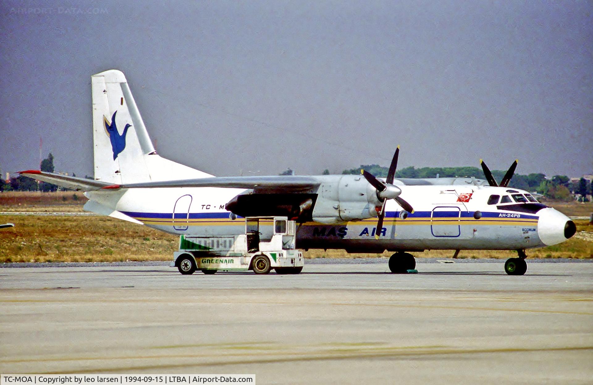 TC-MOA, 1973 Antonov An-24RV C/N 37308308, Istanbul 15.9.94 