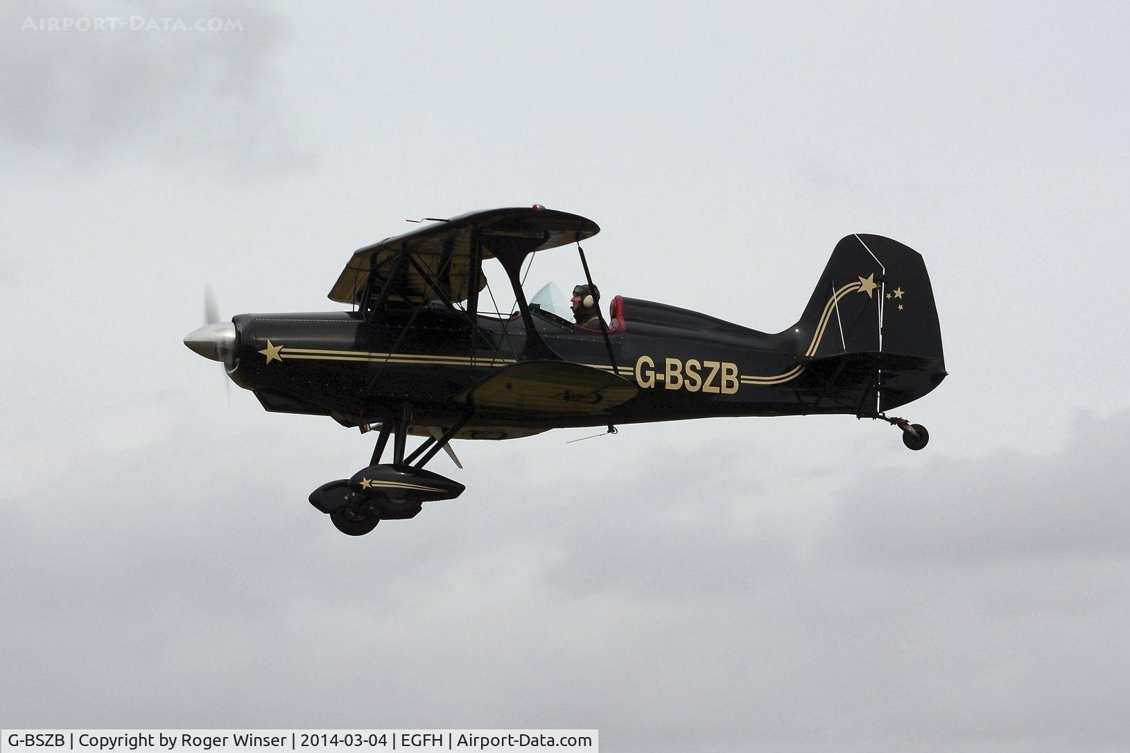 G-BSZB, 1981 Stolp SA-300 Starduster Too C/N 545, Dual-based (Swansea and Margam) biplane on finals to land on Runway 28