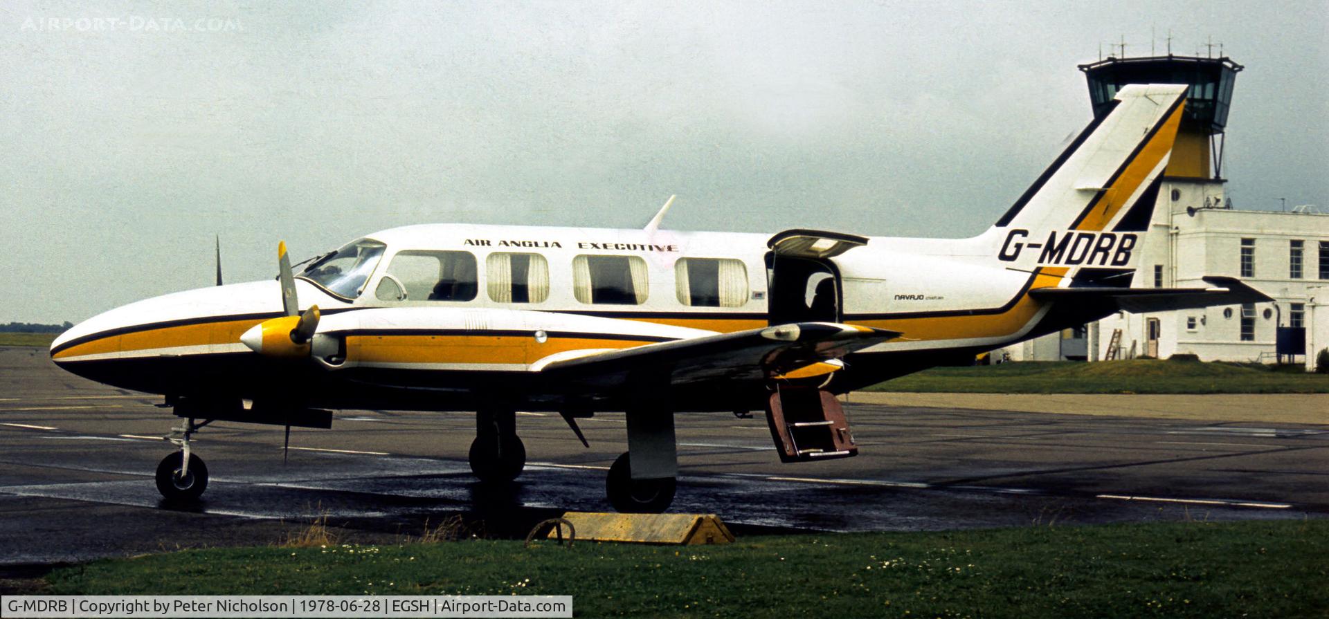 G-MDRB, 1977 Piper PA-31-350 Navajo Chieftain Chieftain C/N 31-7752062, PA-31-350 Navajo Chieftain of Air Anglia Executive as seen at Norwich in the Summer of 1978.