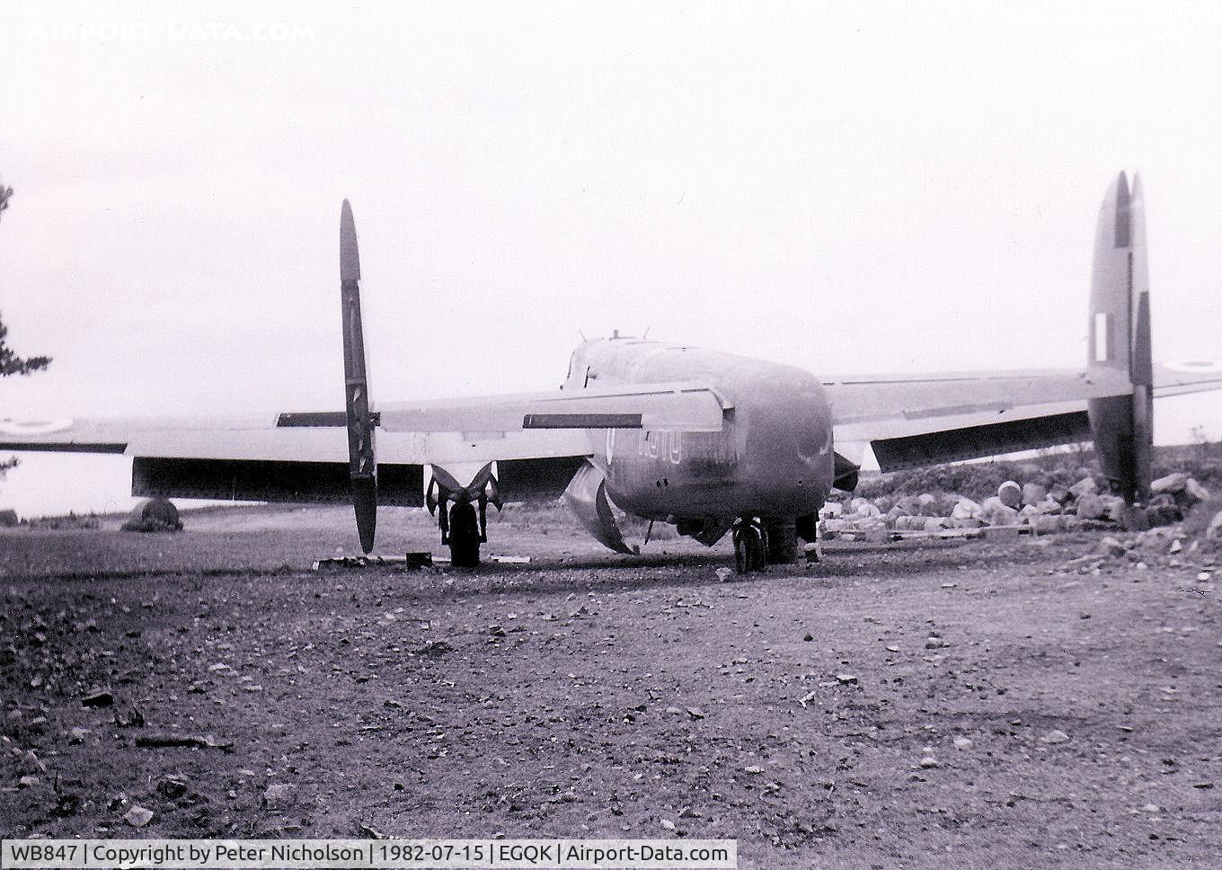 WB847, 1951 Avro 716 Shackleton T.4 C/N Not found WB847, Shackleton T.4 of the Maritime Operation Training Unit as seen at RAF Kinloss in the Summer of 1982.
