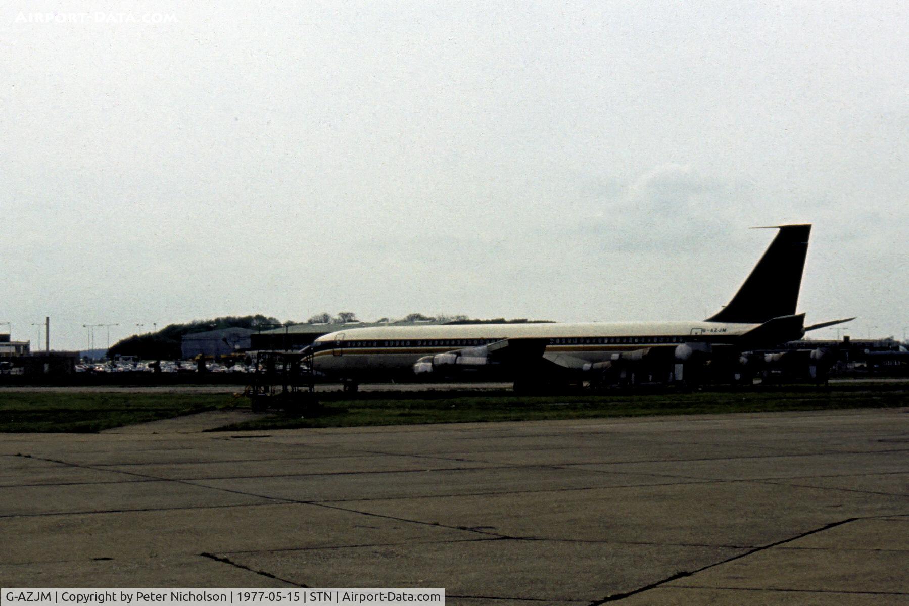 G-AZJM, 1965 Boeing 707-324C C/N 18886, Boeing 707-324C of British Caledonian Airways seen at Stansted in the Summer of 1977 after leasing to Bangladesh Biman airline.