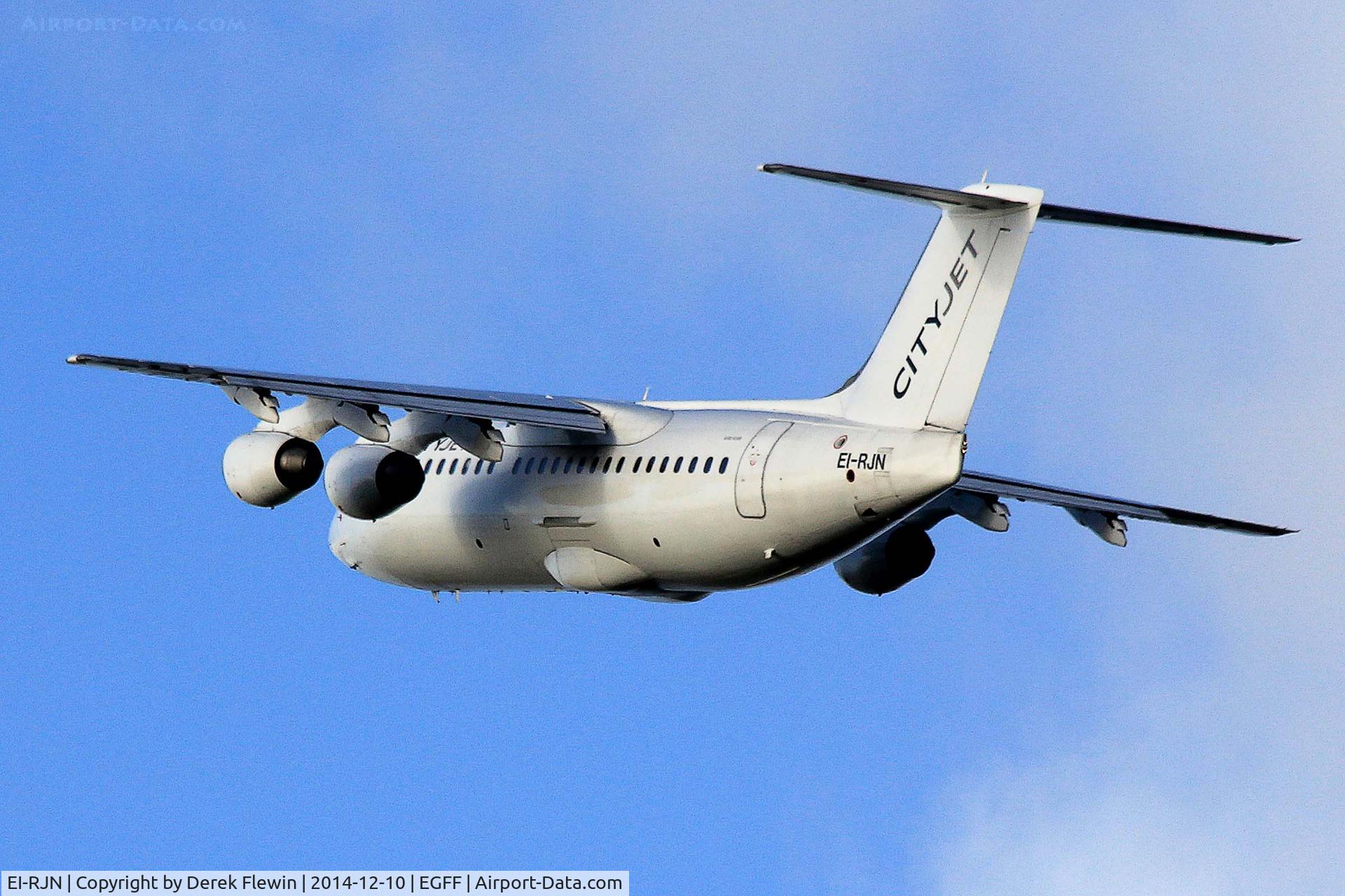 EI-RJN, 1999 BAE Systems Avro 146-RJ85 C/N E.2351, Avro 146-RJ85, London City based, previously G-6-351, N526XJ, seen taking off from runway 30 at EGFF, en-route to Paris CDG.