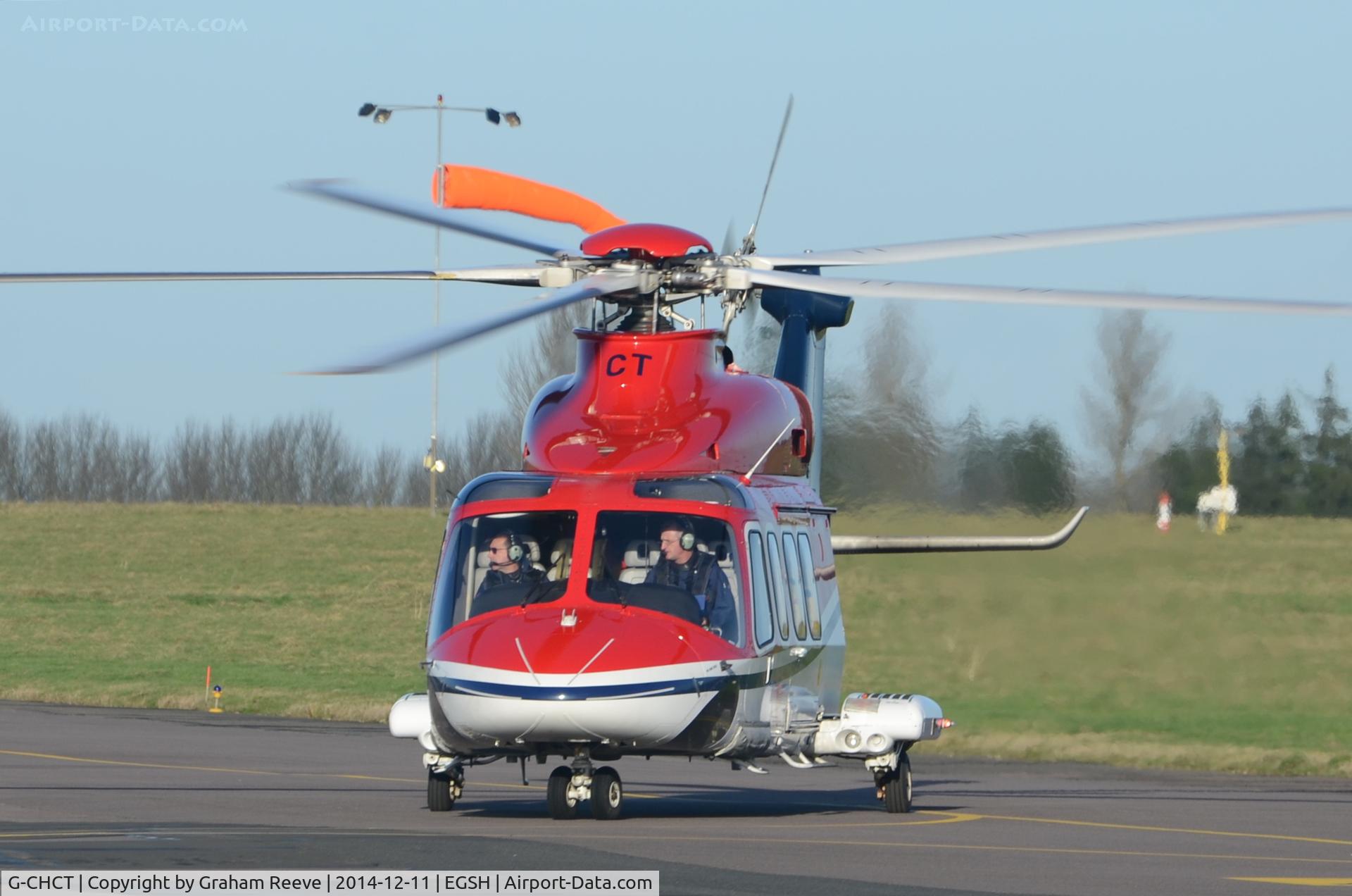 G-CHCT, 2006 Agusta AB-139 C/N 31042, Just landed at Norwich.