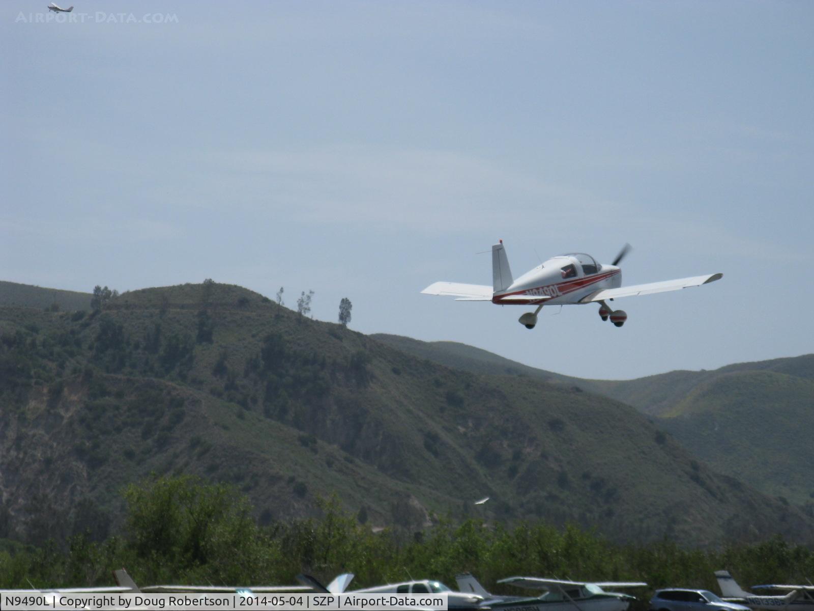 N9490L, 1971 American Aviation AA-1A Trainer Trainer C/N AA1A-0290, 1971 American Aviation AA-1A TRAINER, Lycoming O-235 108 Hp, takeoff climb Rwy 22