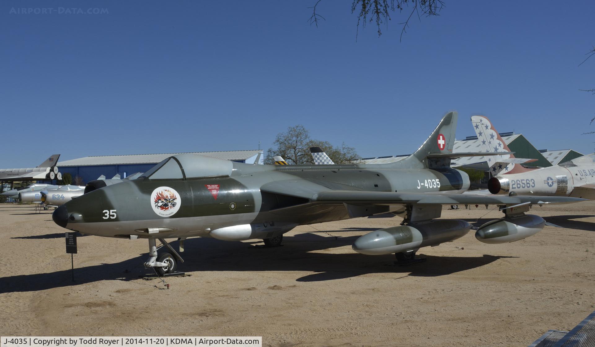 J-4035, Hawker Hunter F.58 C/N 41H-697402, On display at the Pima Air and Space Musem