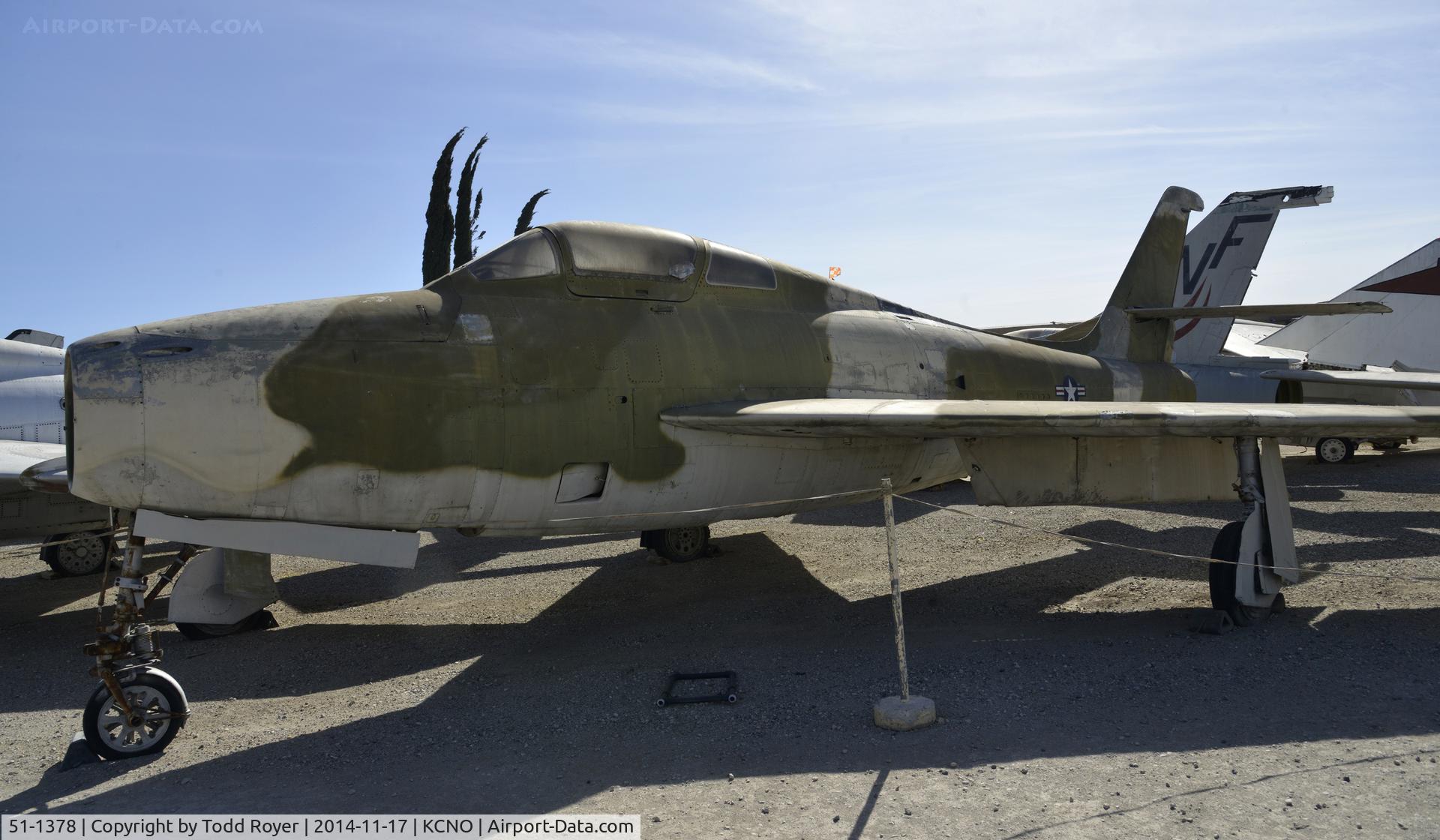 51-1378, 1951 Republic F-84F Thunderstreak C/N Not found 51-1378, At the Planes of Fame Museum Chino