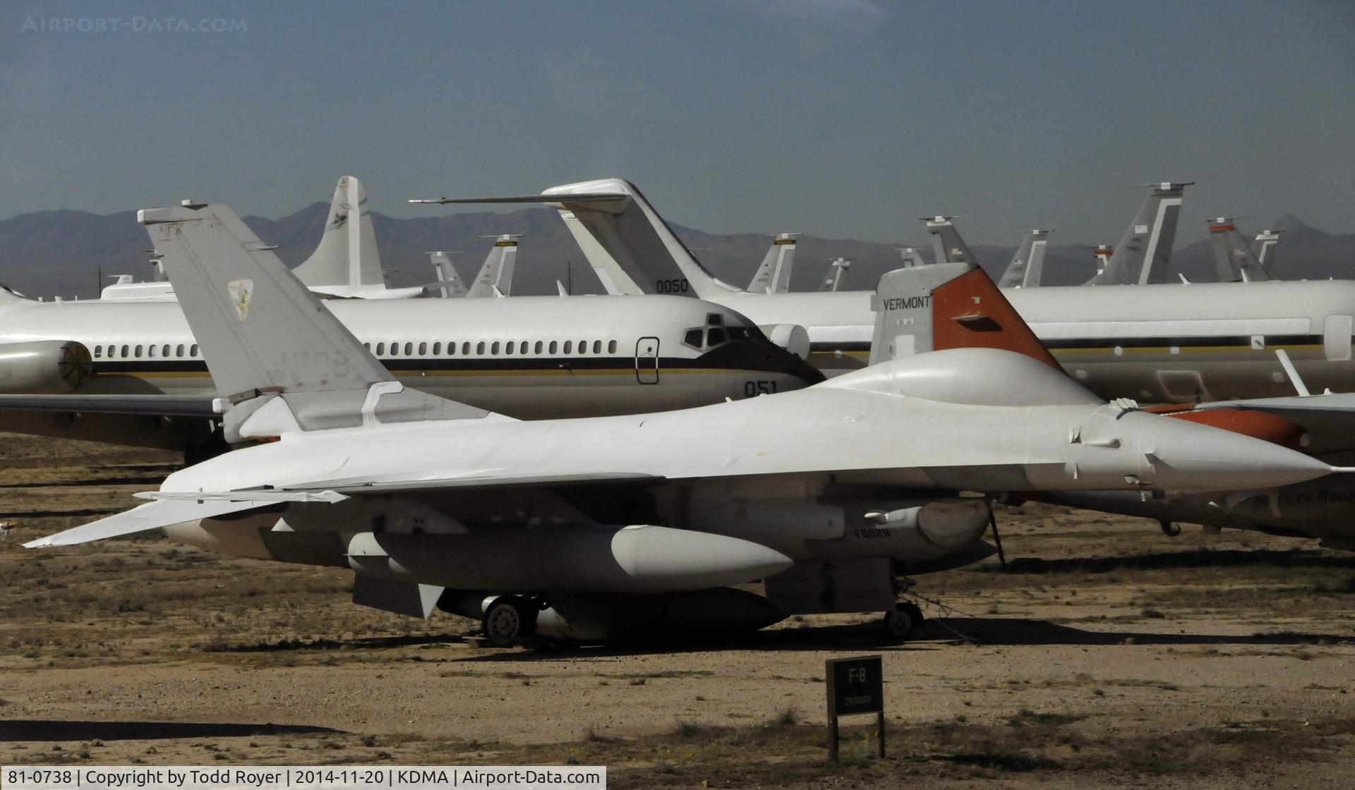 81-0738, 1981 General Dynamics F-16A Fighting Falcon C/N 61-419, Passing time at the 