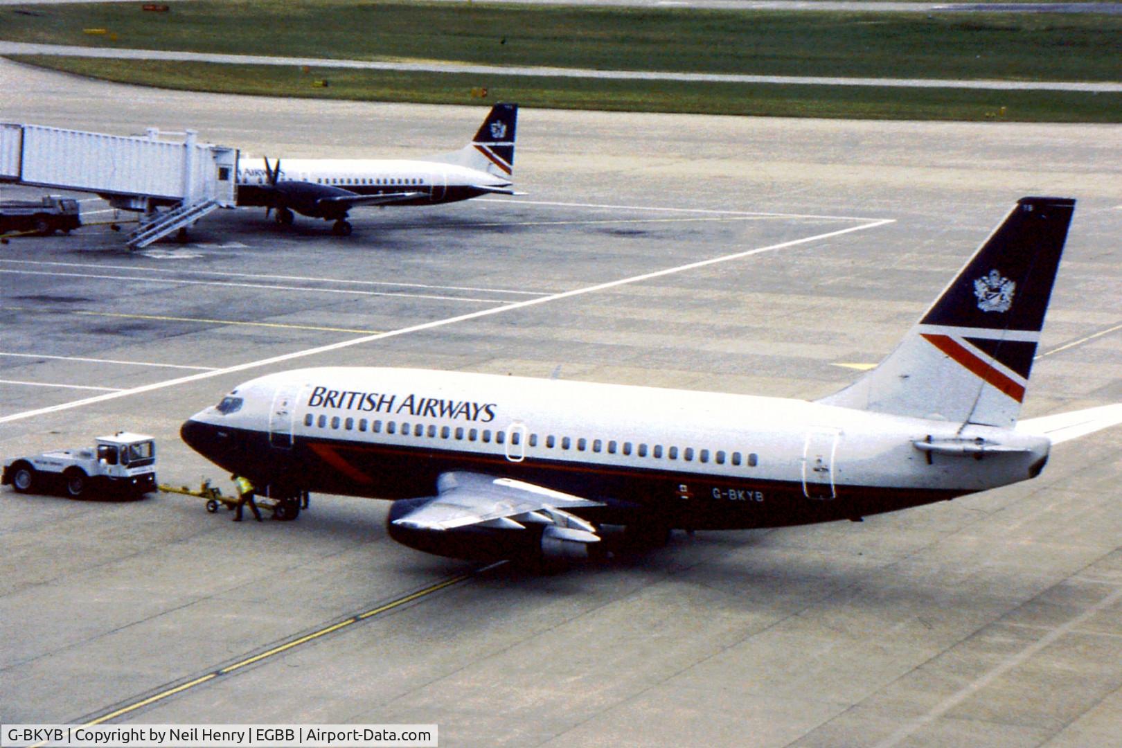 G-BKYB, 1984 Boeing 737-236 C/N 23160, Scanned from original slide taken at Birmingham, UK (BHX) in 1996