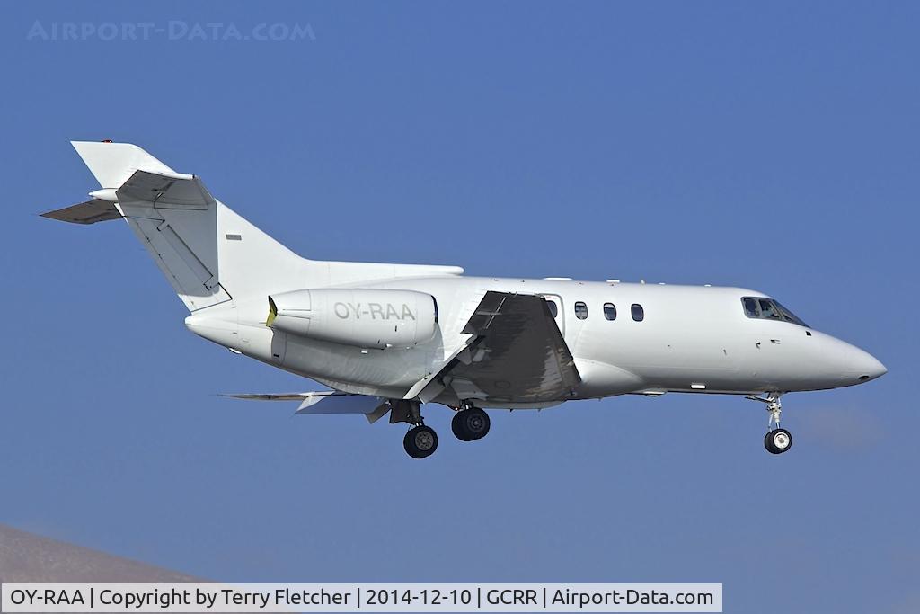 OY-RAA, 1993 British Aerospace BAe.125-800B C/N 258235, At Lanzarote Airport ( Canary Isles ) in December 2014