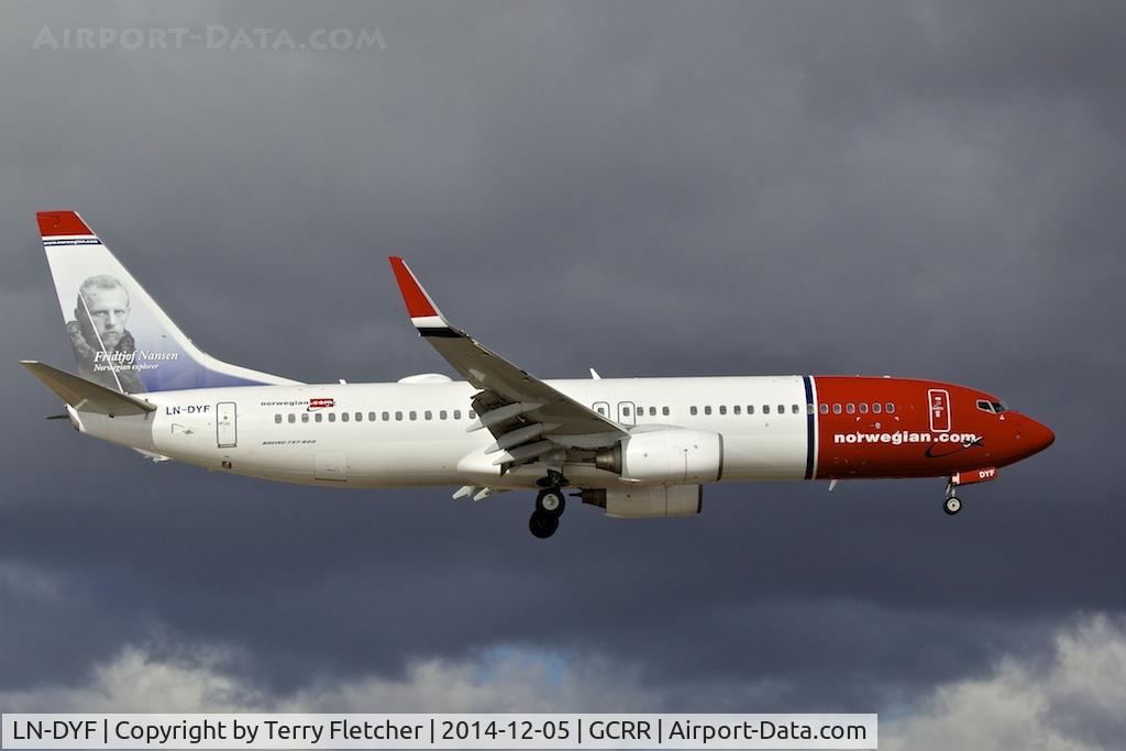 LN-DYF, 2010 Boeing 737-8JP C/N 39004, At Lanzarote Airport ( Canary Isles ) in December 2014
