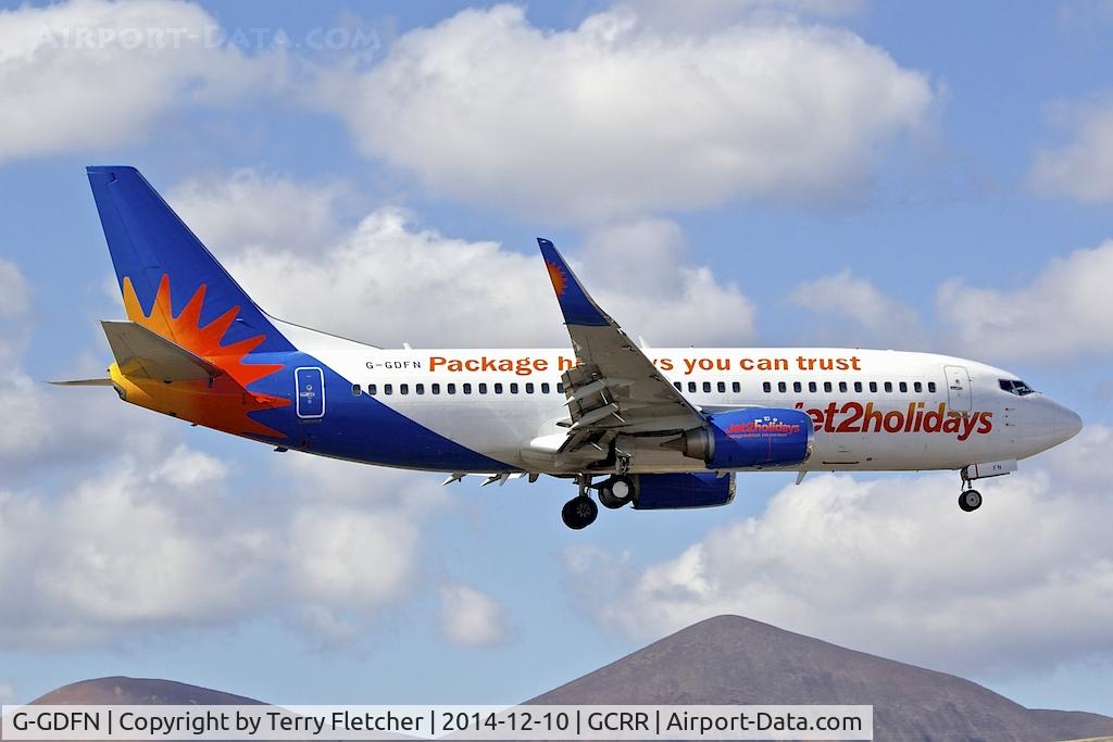 G-GDFN, 1998 Boeing 737-33V C/N 29332, At Lanzarote Airport ( Canary Isles ) in December 2014