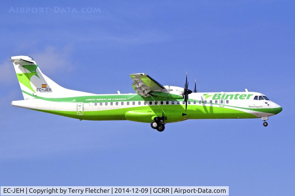 EC-JEH, 2005 ATR 72-212 C/N 716, At Lanzarote Airport ( Canary Isles ) in December 2014