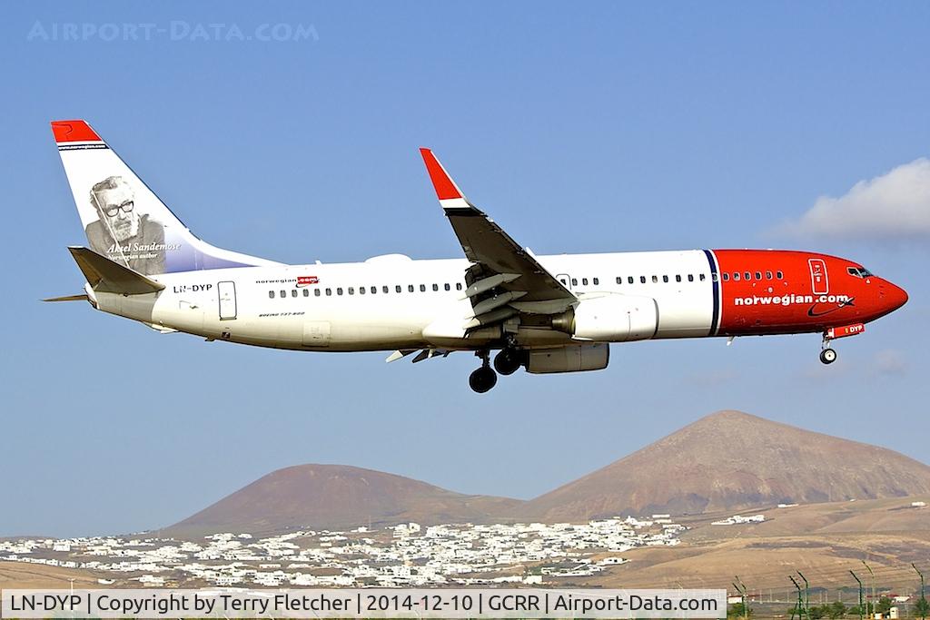 LN-DYP, 2011 Boeing 737-8JP C/N 39047, At Lanzarote Airport ( Canary Isles ) in December 2014