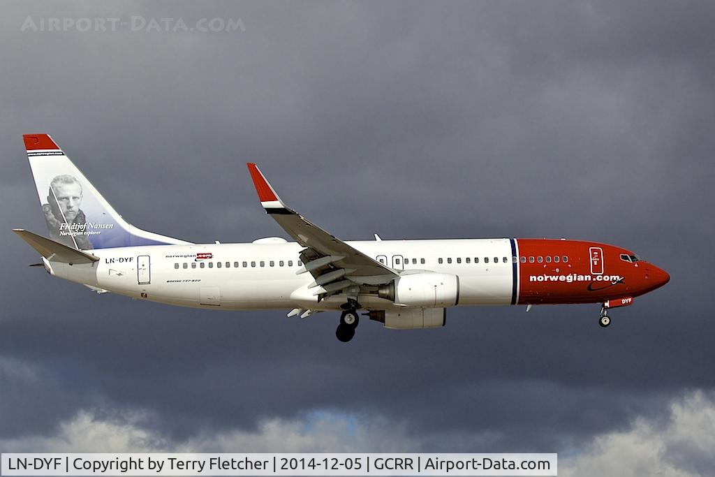LN-DYF, 2010 Boeing 737-8JP C/N 39004, At Lanzarote Airport ( Canary Isles ) in December 2014