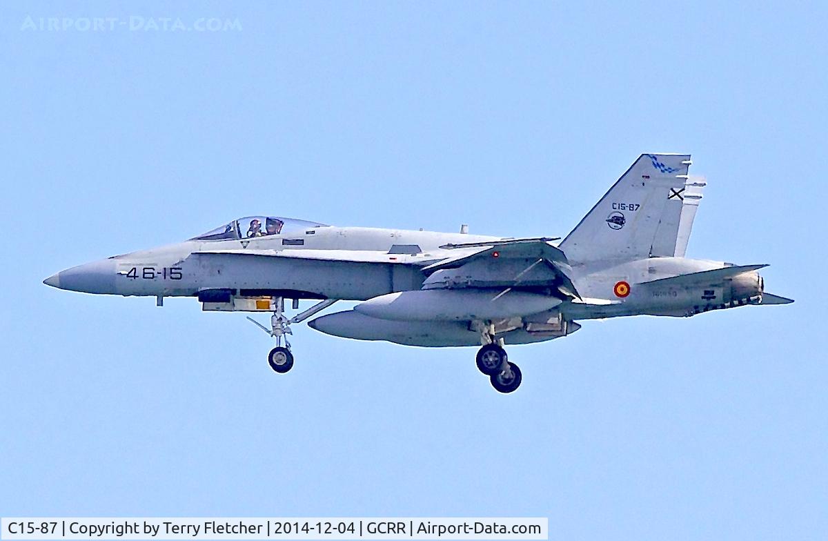 C15-87, McDonnell Douglas F/A-18A+ Hornet C/N 159/A122, At Lanzarote Airport ( Canary Isles ) in December 2014