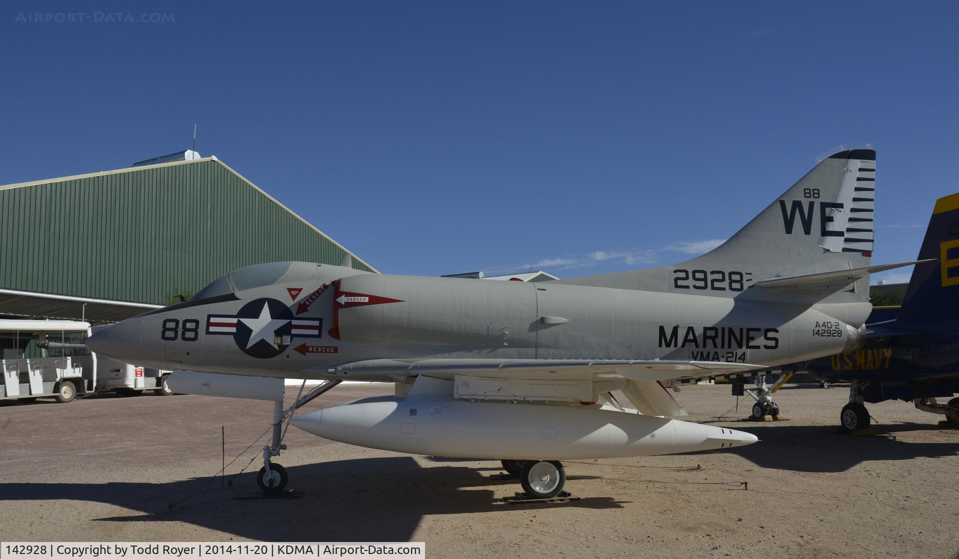 142928, Douglas A-4B Skyhawk C/N 11990, On display at the Pima Air and Space Museum