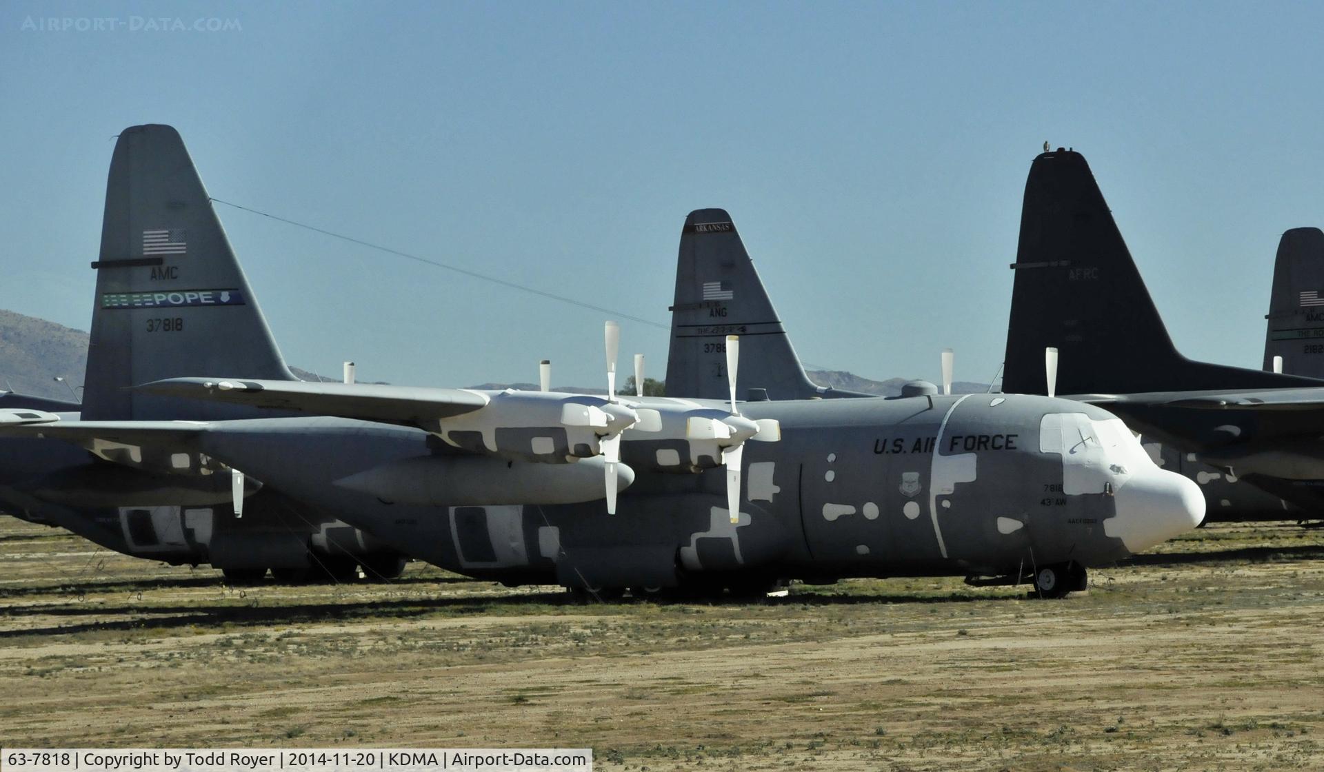 63-7818, 1963 Lockheed C-130E-LM Hercules C/N 382-3884, Passing time at the 