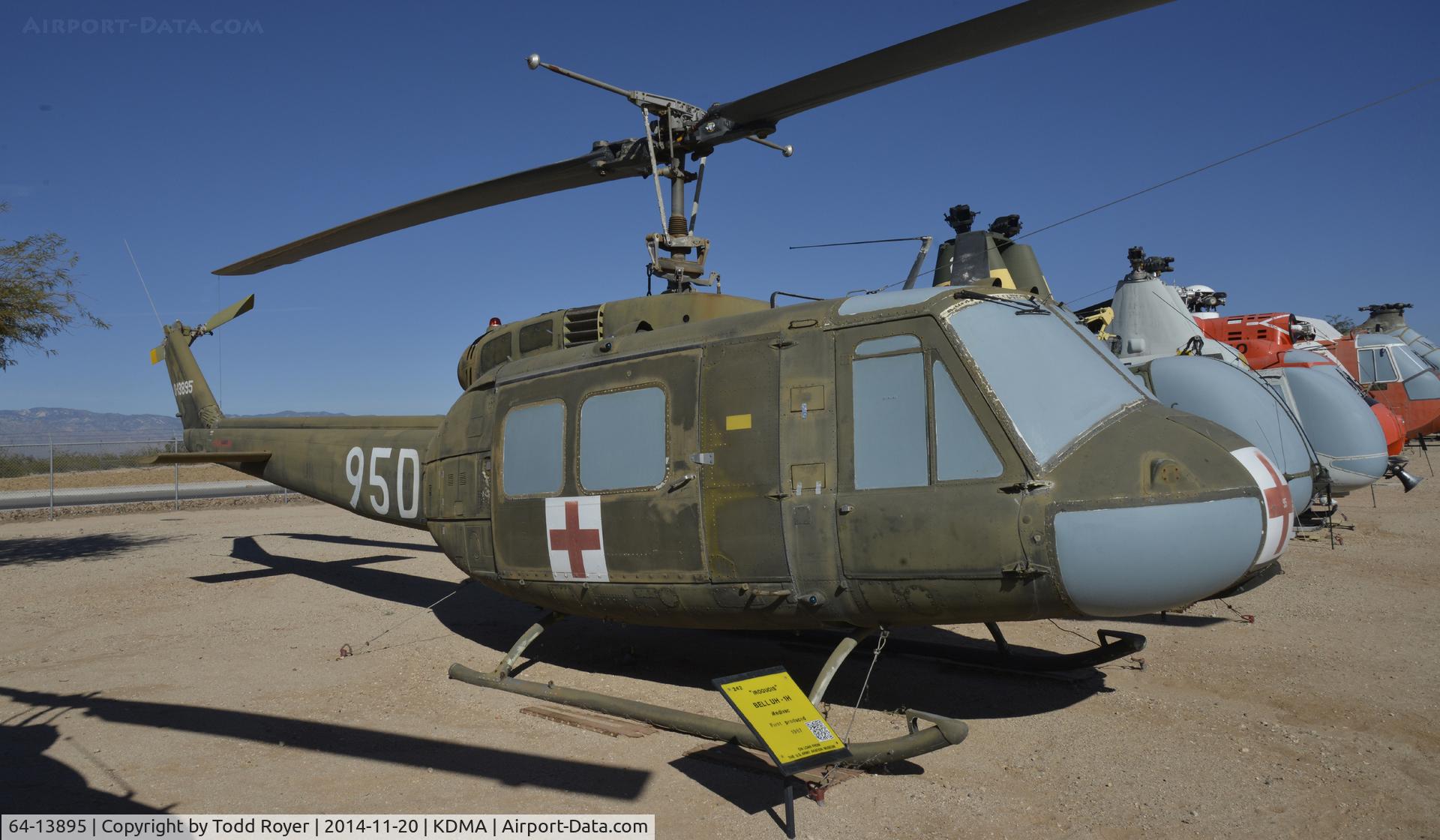 64-13895, 1964 Bell UH-1H Iroquois C/N 4602, On display at the Pima Air and Space Museum