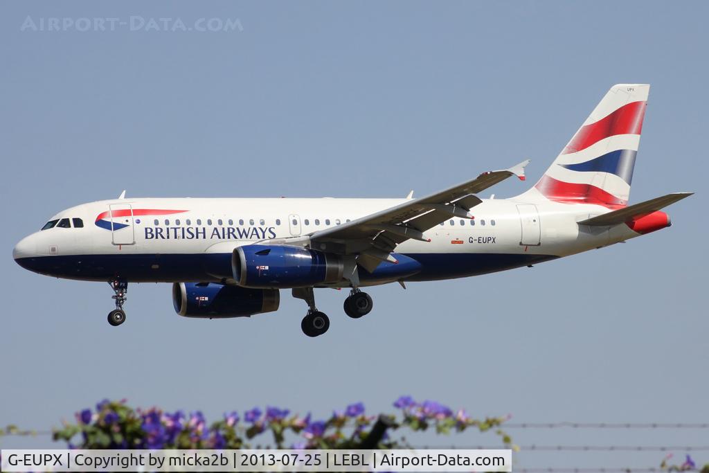 G-EUPX, 2001 Airbus A319-131 C/N 1445, Landing. Scrapped in september 2019.