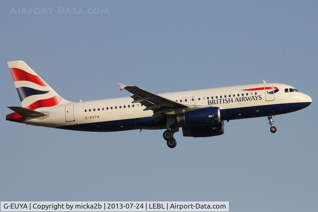 G-EUYA, 2008 Airbus A320-232 C/N 3697, Landing