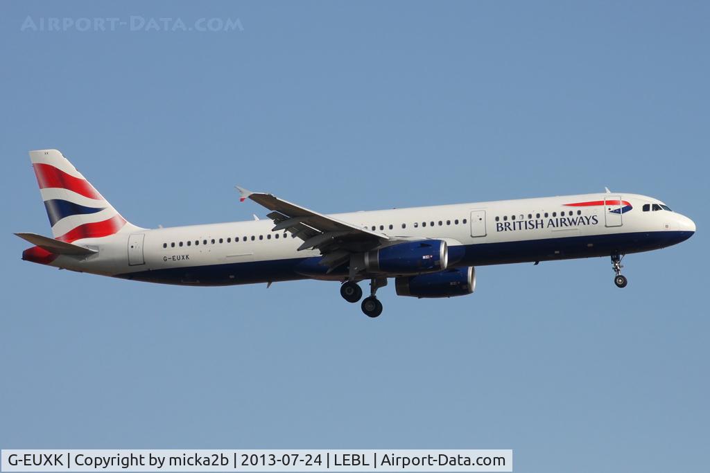 G-EUXK, 2007 Airbus A321-231 C/N 3235, Landing