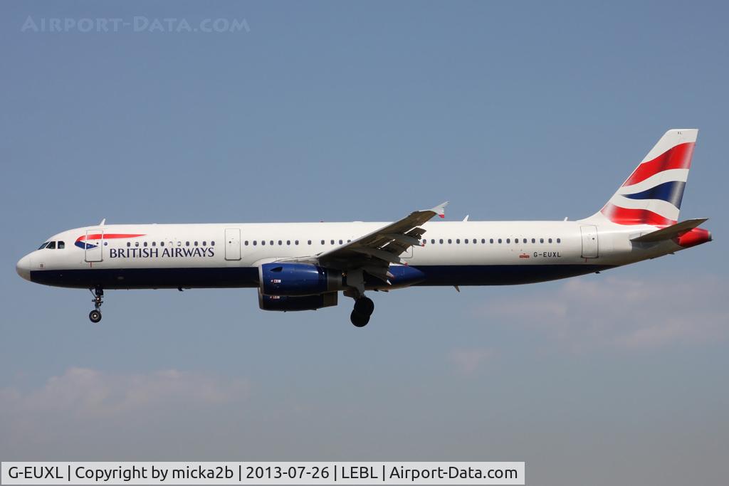 G-EUXL, 2007 Airbus A321-231 C/N 3254, Landing